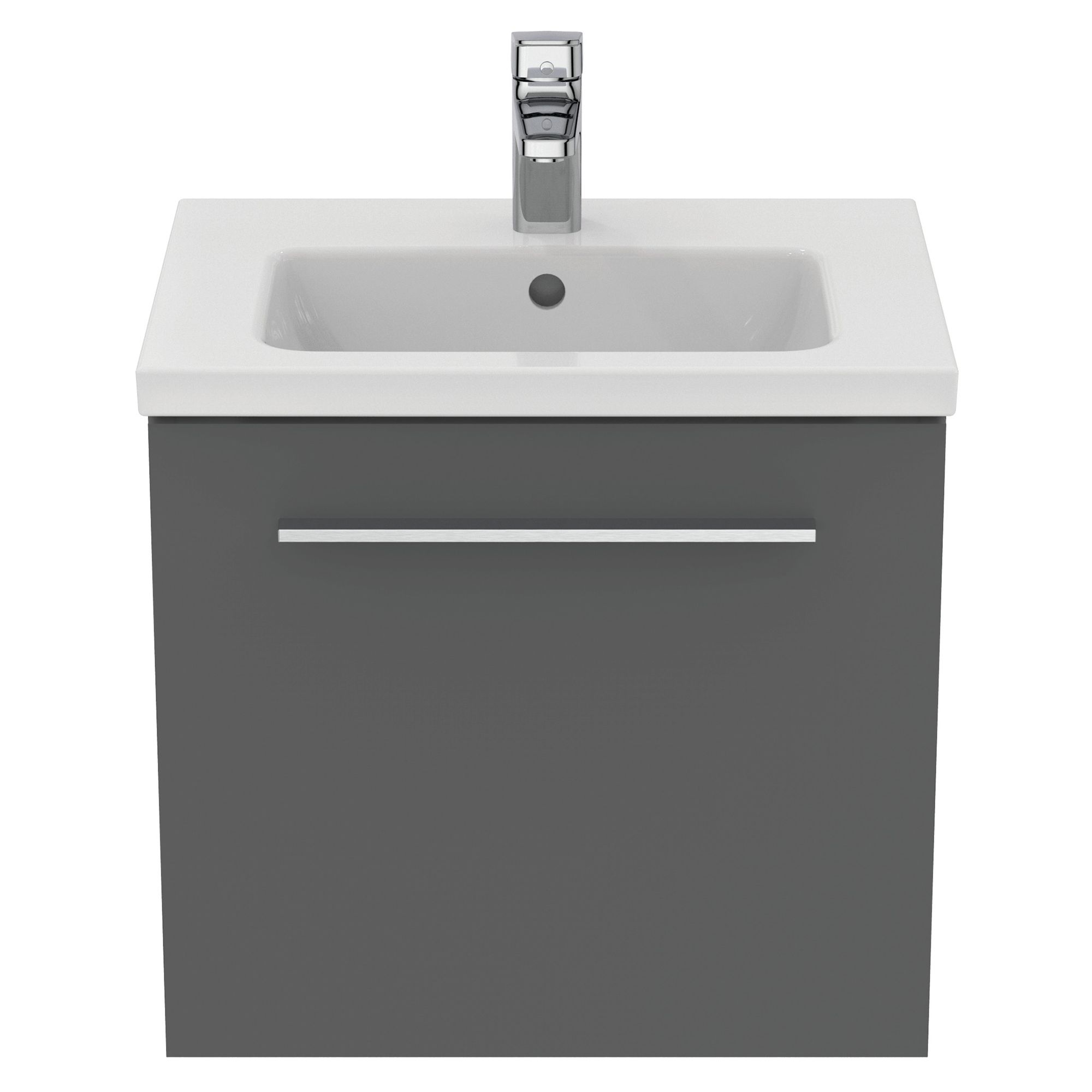 Ideal Standard i.Life S Matt Quartz grey Wall-mounted Vanity unit & basin set - Includes Aluminium Handle (W)500mm (H)440mm