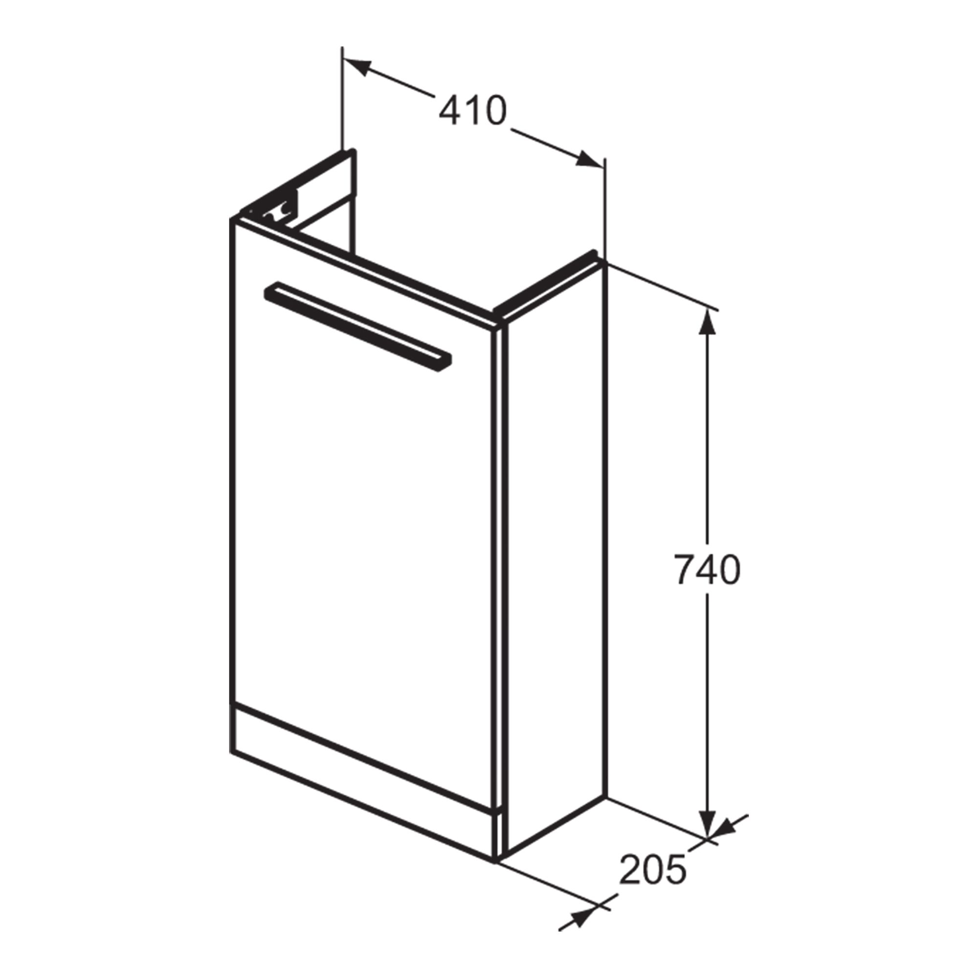 Ideal Standard i.Life S Matt White Freestanding Cloakroom vanity unit & basin set - Includes Aluminium Handle (W)450mm (H)740mm