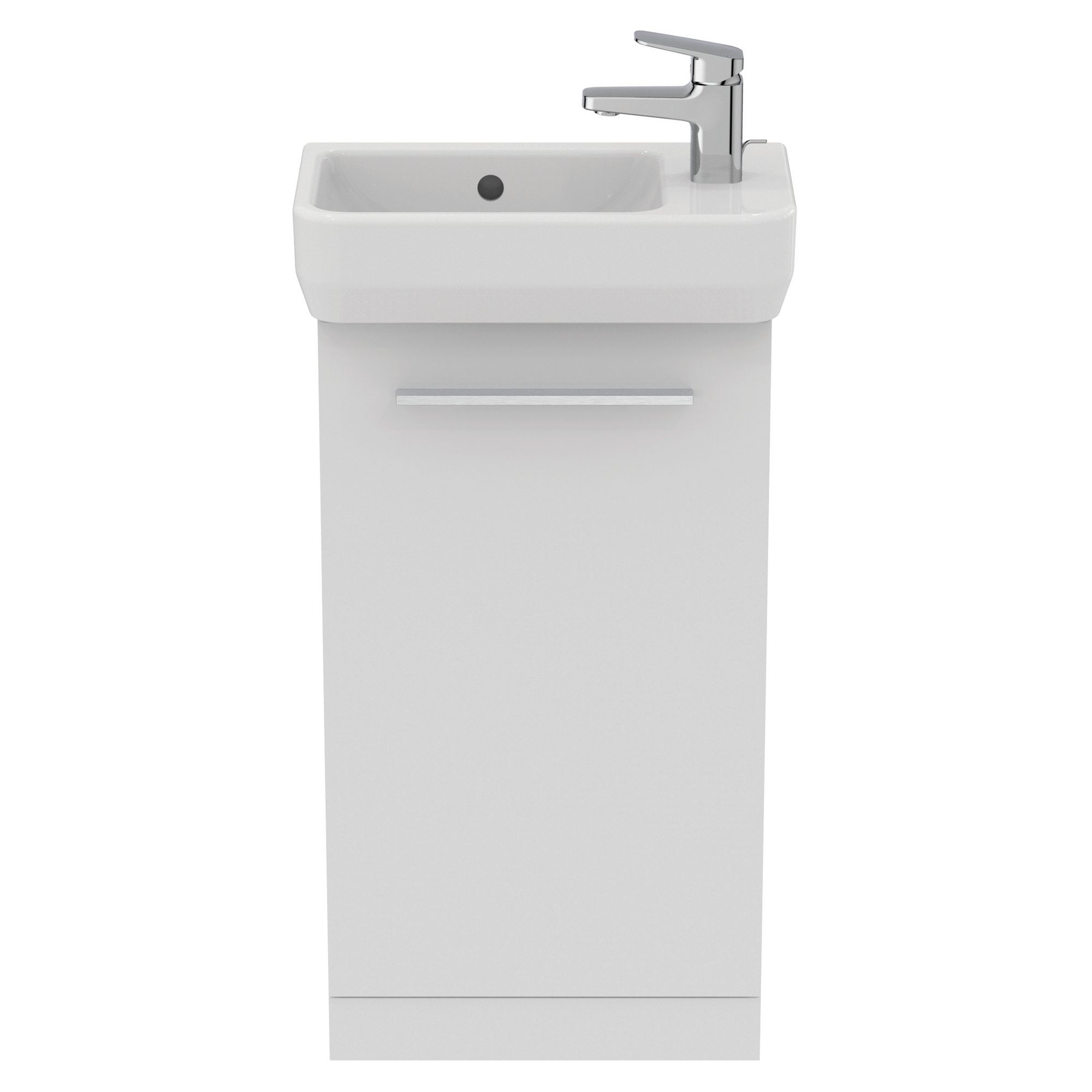 Ideal Standard i.Life S Matt White Freestanding Cloakroom vanity unit & basin set - Includes Aluminium Handle (W)450mm (H)740mm