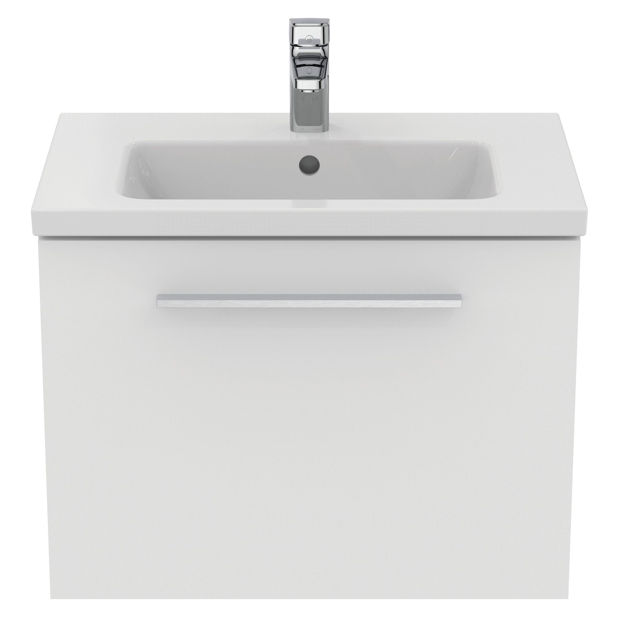 Ideal Standard i.Life S Matt White Wall-mounted Vanity unit & basin set - Includes Aluminium Handle (W)600mm (H)440mm