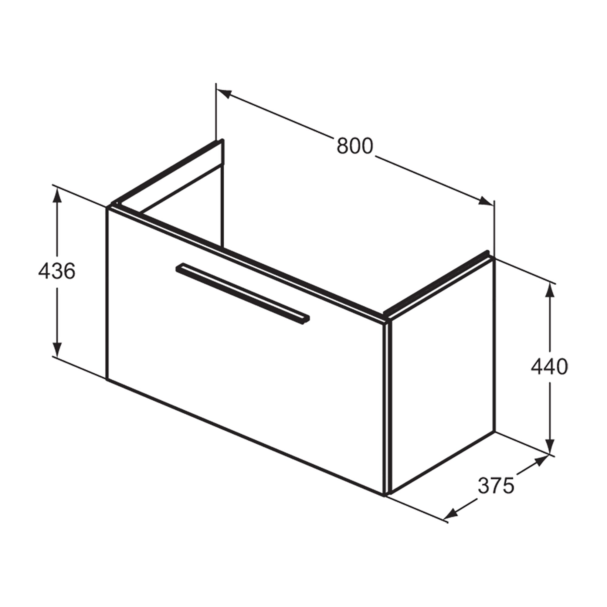 Ideal Standard i.Life S Matt White Wall-mounted Vanity unit & basin set - Includes Aluminium Handle (W)800mm (H)440mm