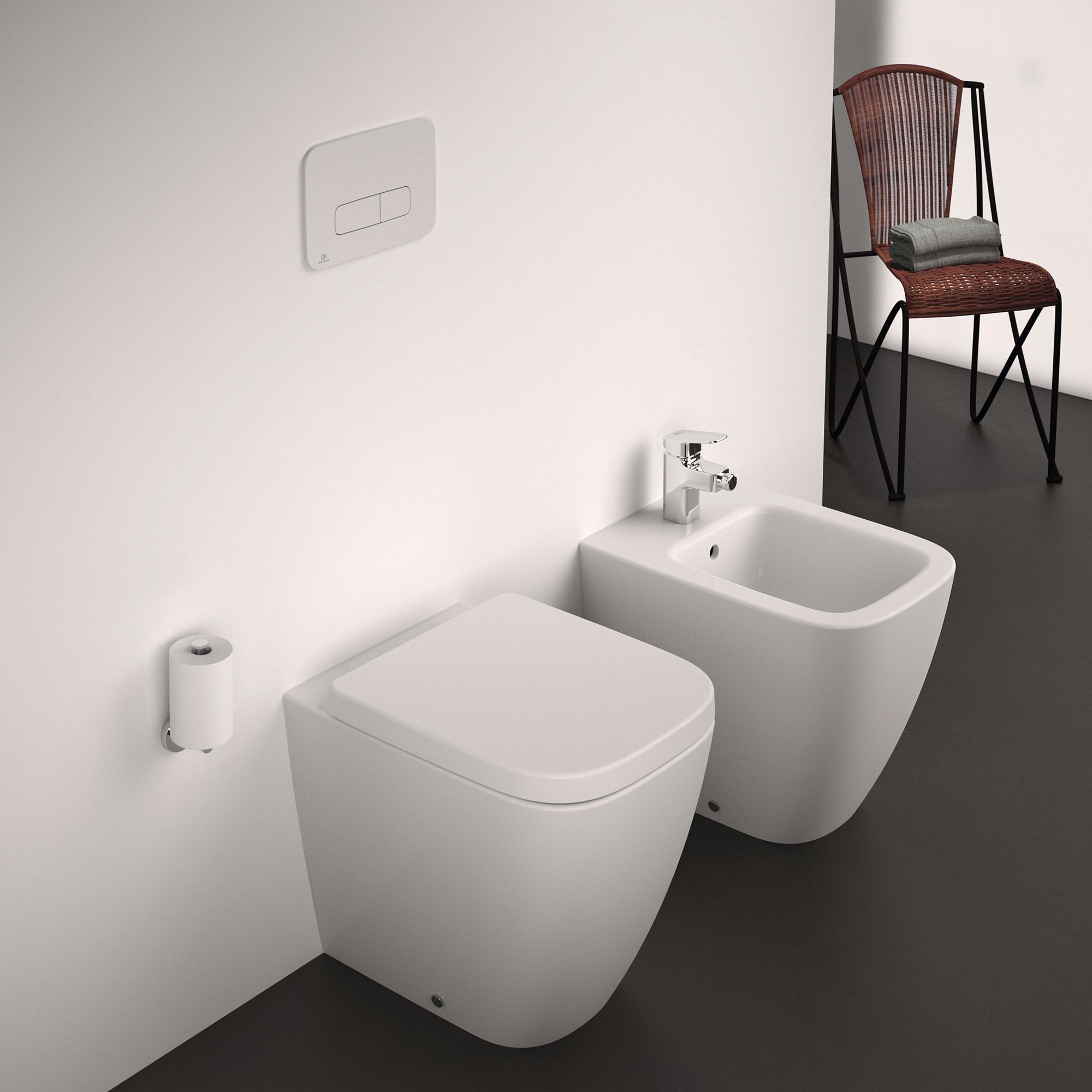 Ideal Standard i.life S White Rimless Back to wall Square Toilet pan with Soft close seat - 9
