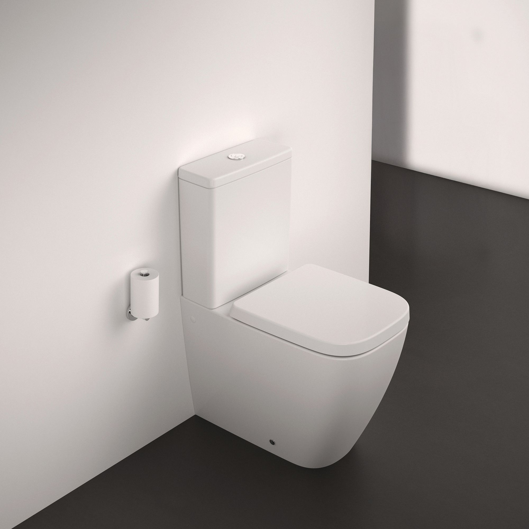 Ideal Standard i.life S White Rimless Square Close-coupled Toilet set with Soft close seat