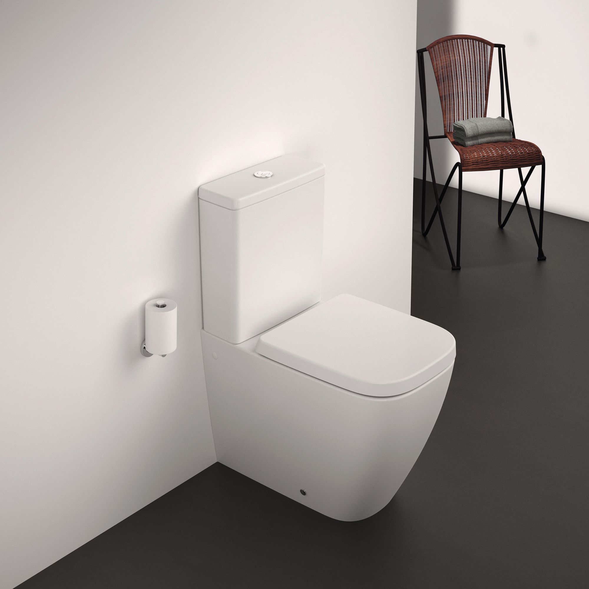 Ideal Standard i.life S White Standard Back to wall Square Toilet set with Soft close seat & Close coupled cistern - 9