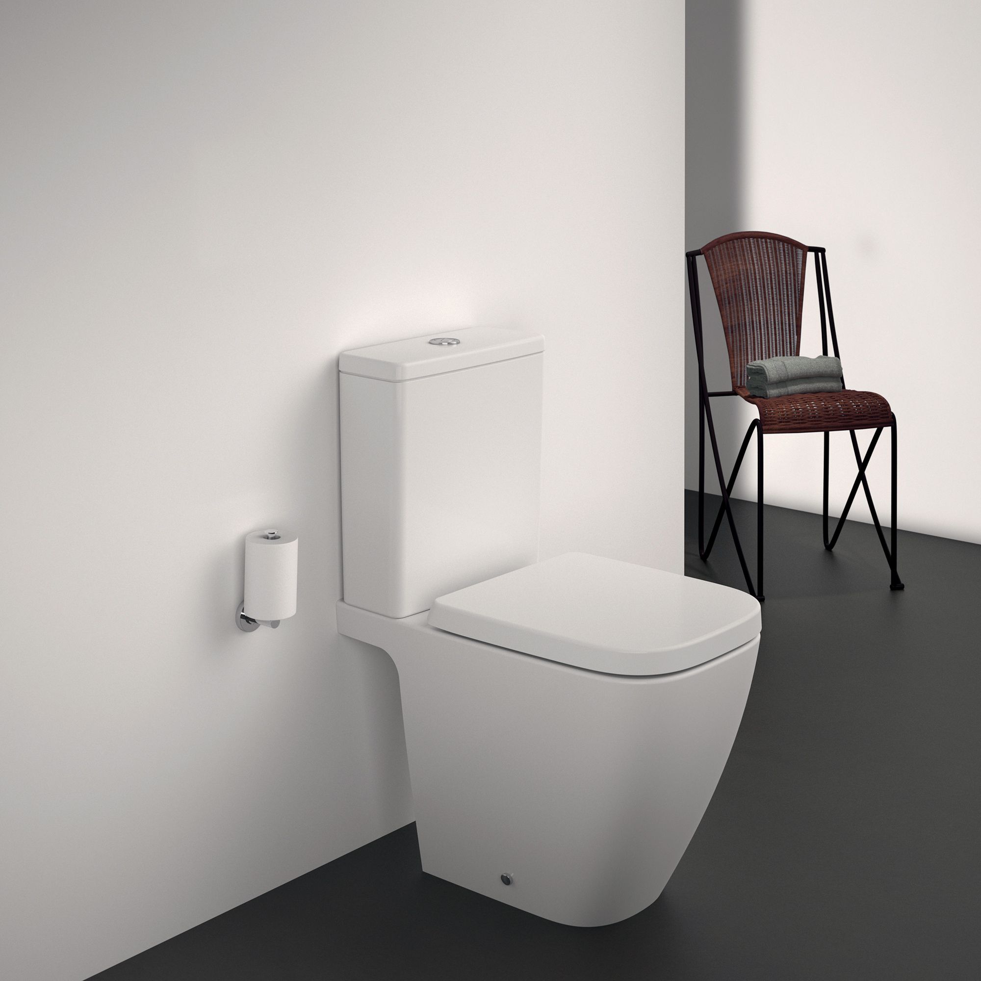 Ideal Standard i.life S White Standard Open back Square Toilet set with Soft close seat & Close coupled cistern - 9