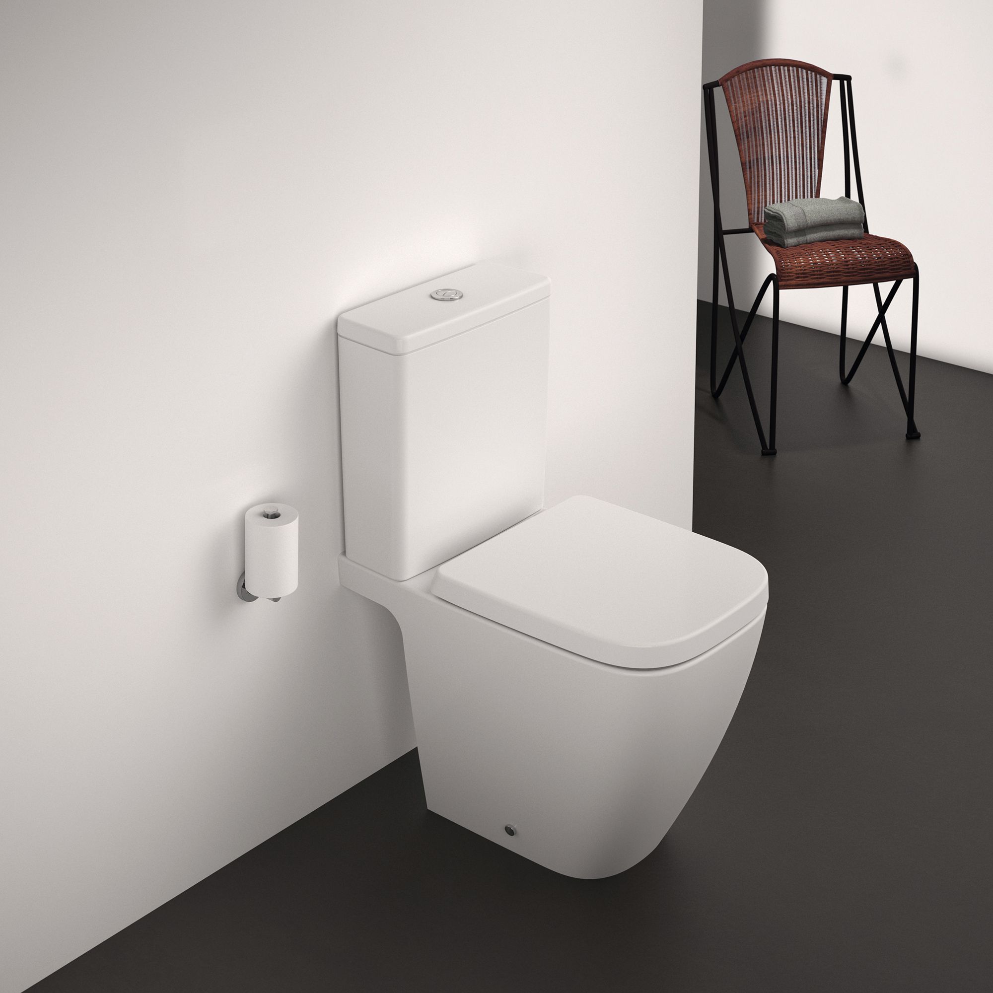 Ideal Standard i.life S White Standard Open back Square Toilet set with Soft close seat & Close coupled cistern - 10