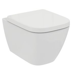 Ideal Standard i.life S White Standard Wall hung Square Toilet set with Soft close seat