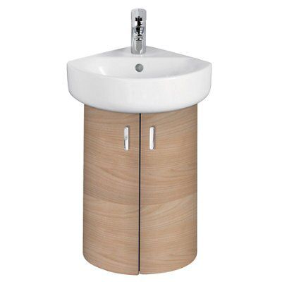 Ideal Standard Imagine Compact Oak effect Wall mounted Vanity unit basin set W 380mm H