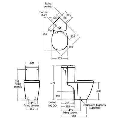 Ideal Standard Imagine compact White Close-coupled Toilet with Soft close seat