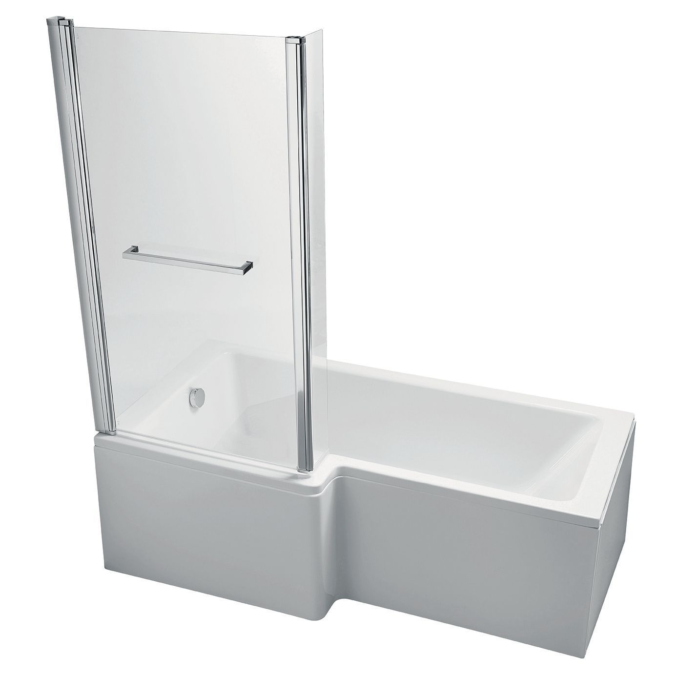 Ideal Standard Imagine White L-shaped Left-handed Shower Bath, panel & screen set
