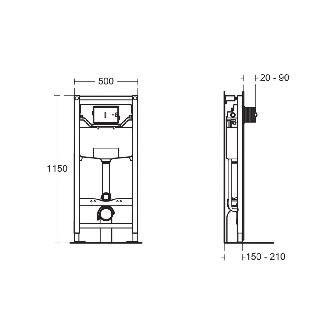 Ideal Standard ProSys Chrome Concealed Wall-mounted Water-saving Toilet Cistern frame set (H)135cm - 4
