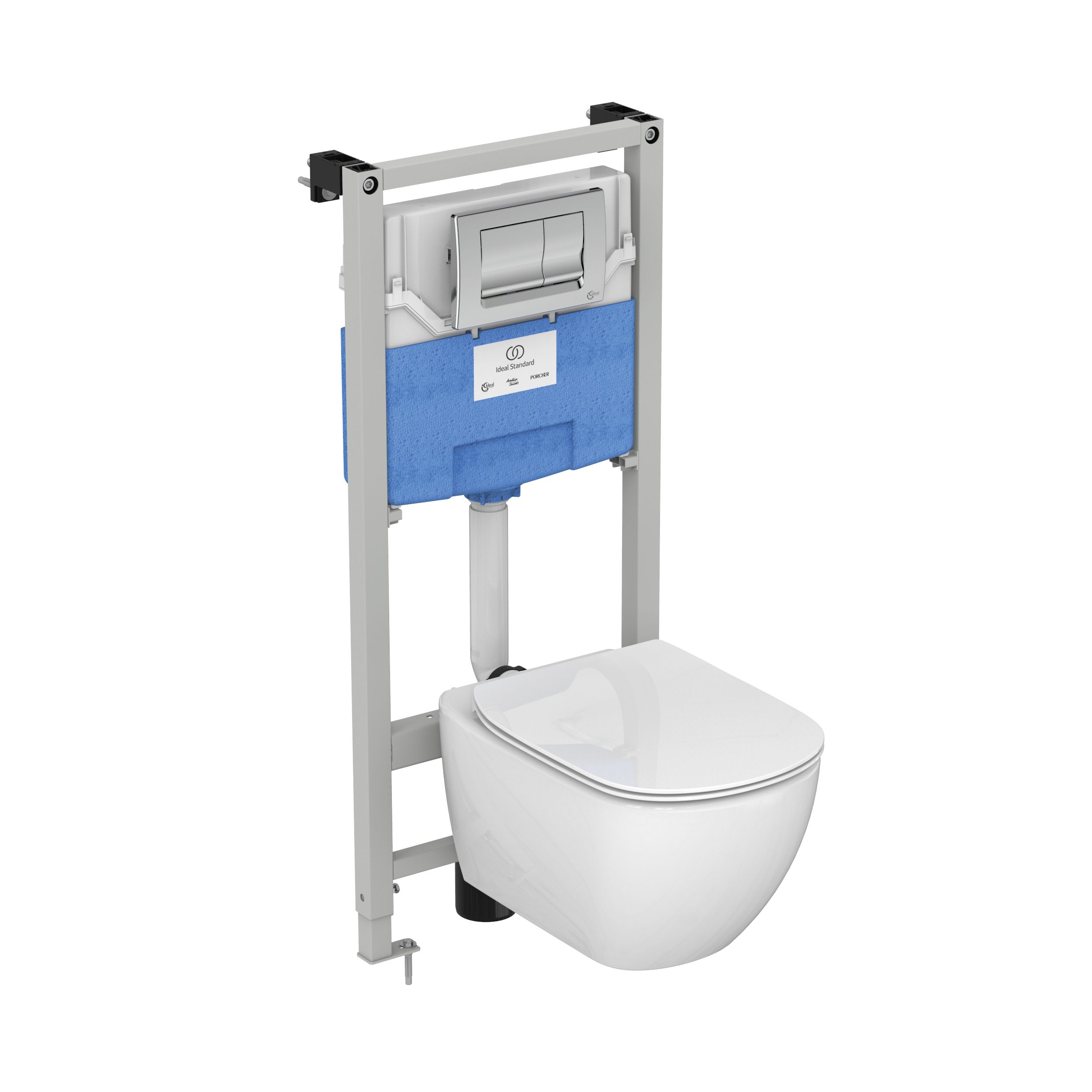 Ideal Standard ProSys Chrome Concealed Wall-mounted Water-saving Toilet Frame & concealed cistern (H)135cm