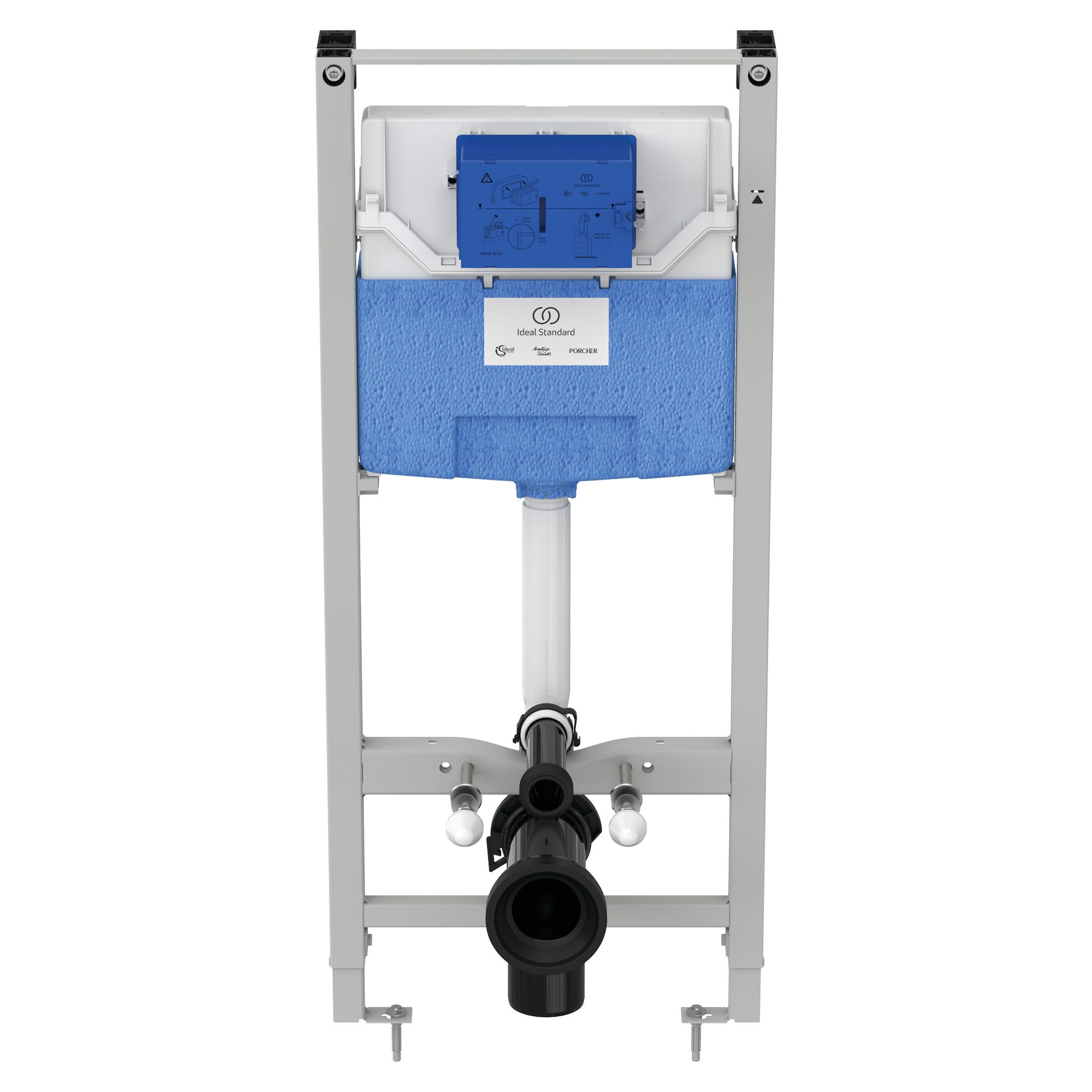 Ideal Standard ProSys pneumatic Chrome Concealed Wall & floor mounted Water-saving Toilet Frame & concealed cistern (H)115cm