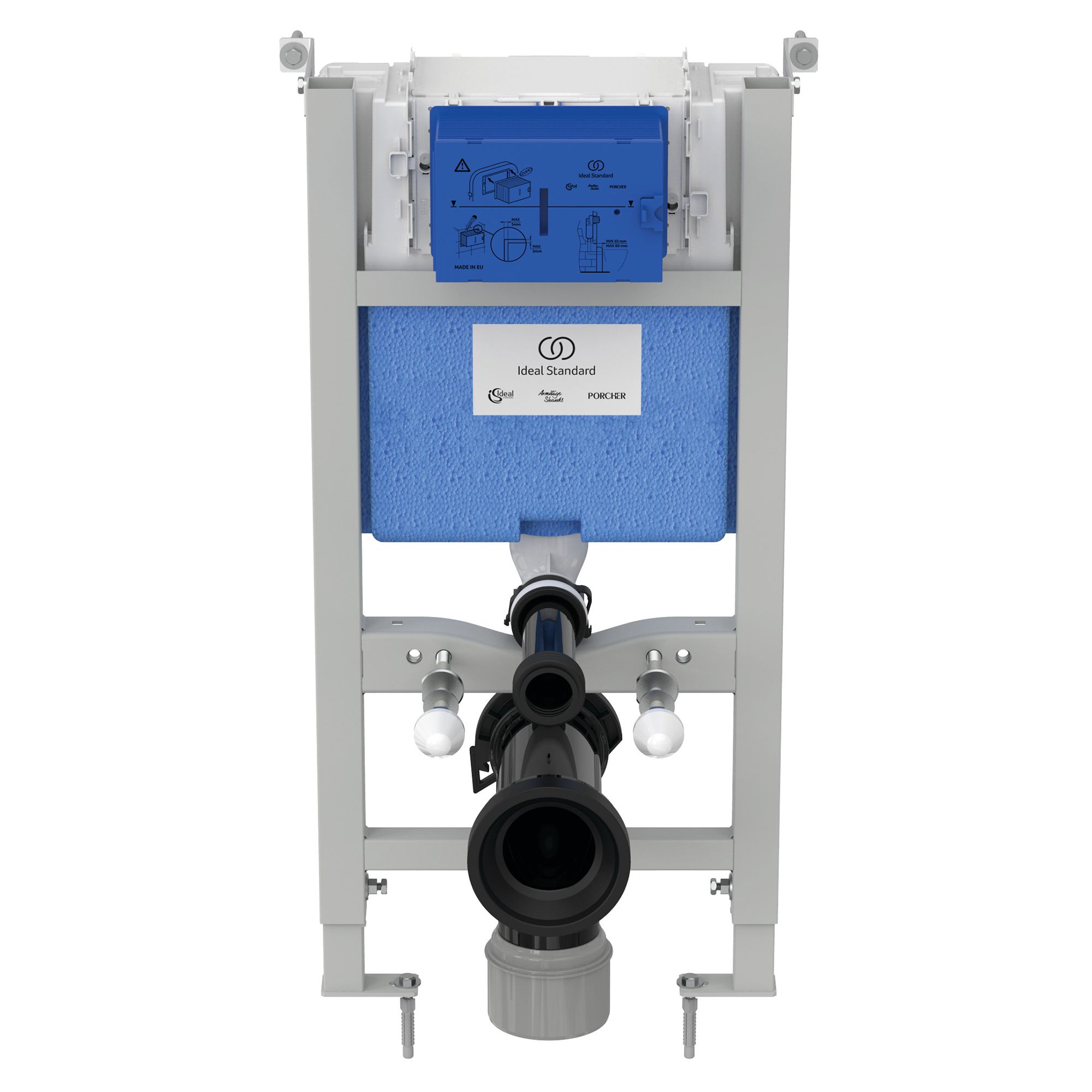 Ideal Standard ProSys pneumatic Concealed Wall & floor mounted Water-saving Toilet Frame & concealed cistern (H)82cm