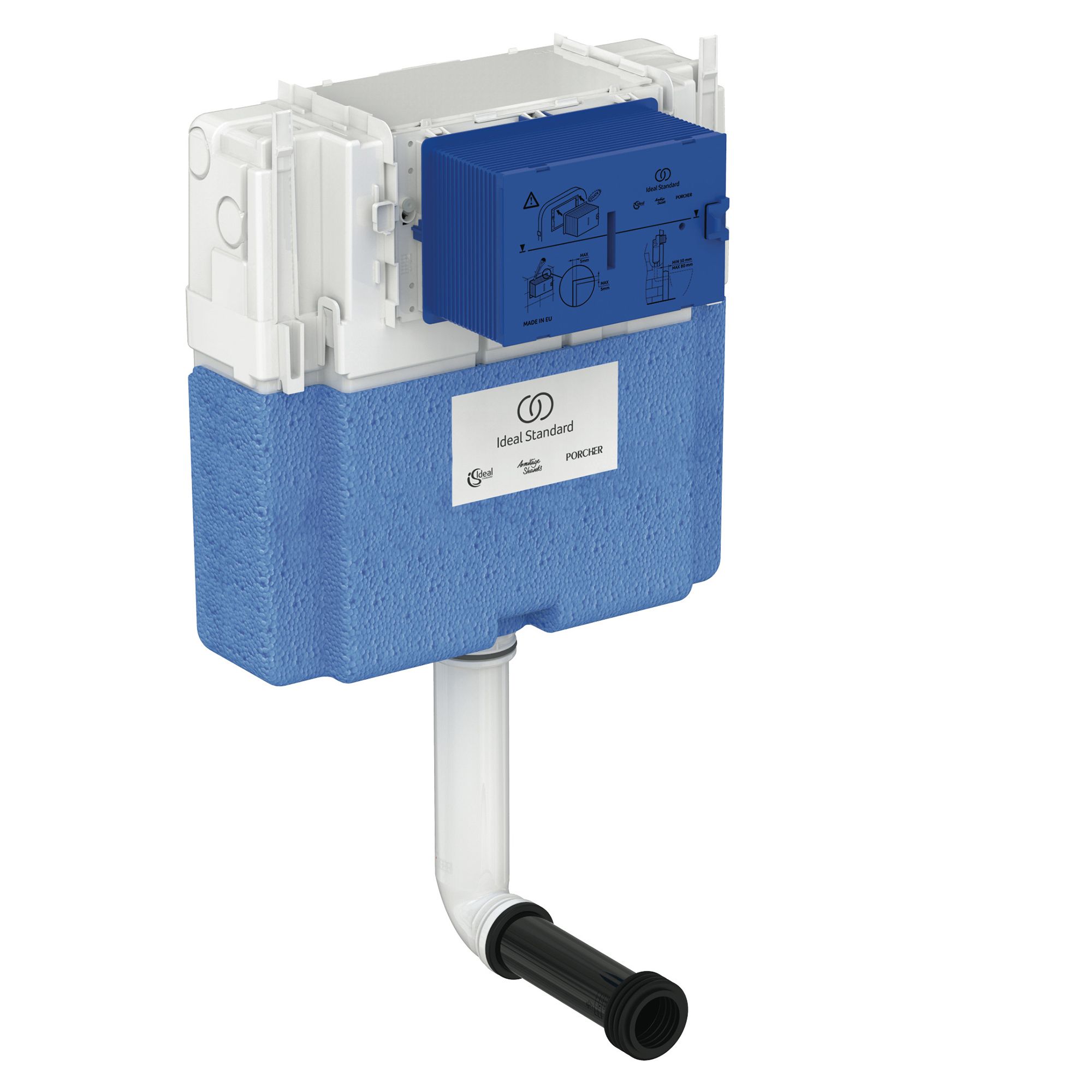 Ideal Standard ProSys pneumatic White Concealed Side inlet Water-saving ...