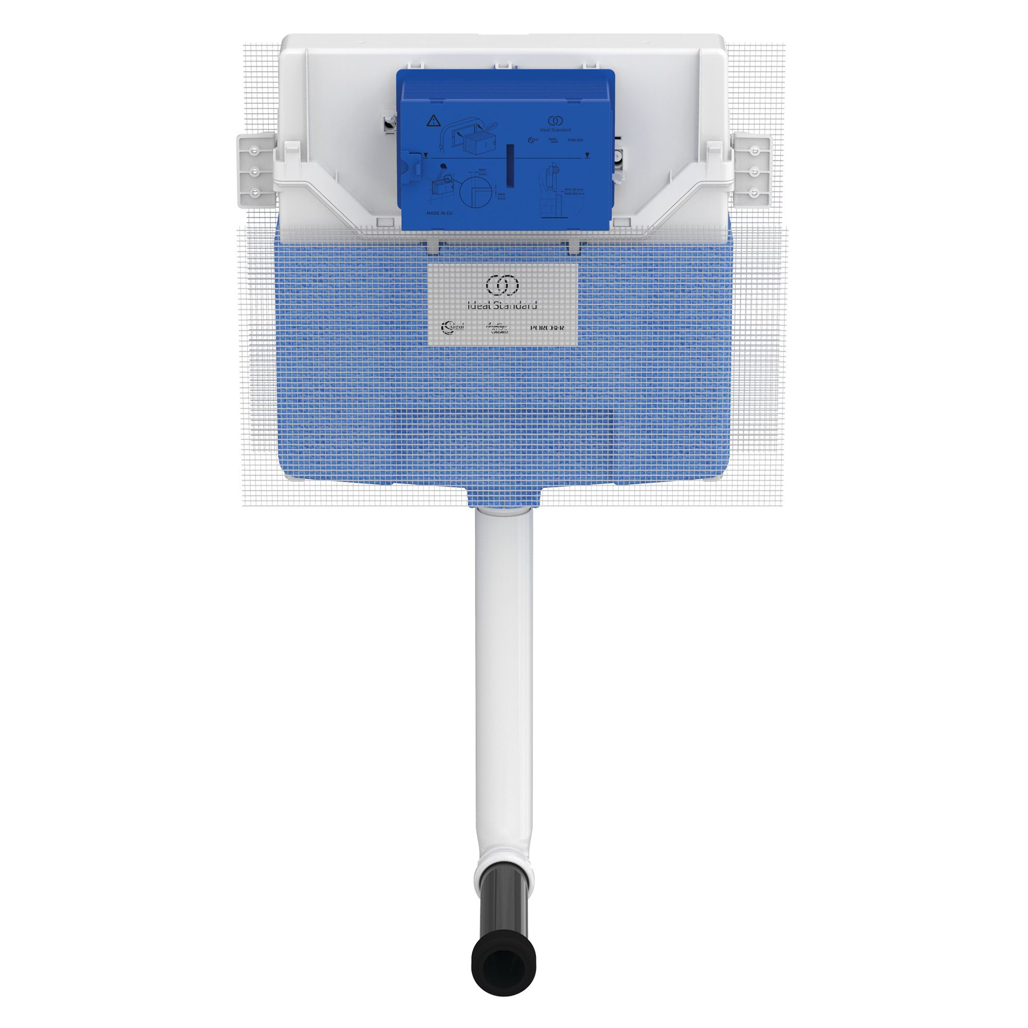 Ideal Standard ProSys pneumatic White Concealed Water-saving Cistern (H)425mm (W)49cm (D)12cm