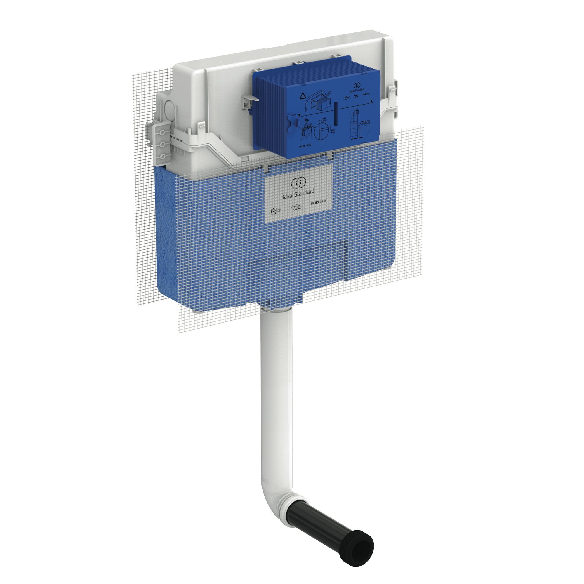 Ideal Standard ProSys pneumatic White Concealed Water-saving Cistern (H)425mm (W)49cm (D)12cm - 3