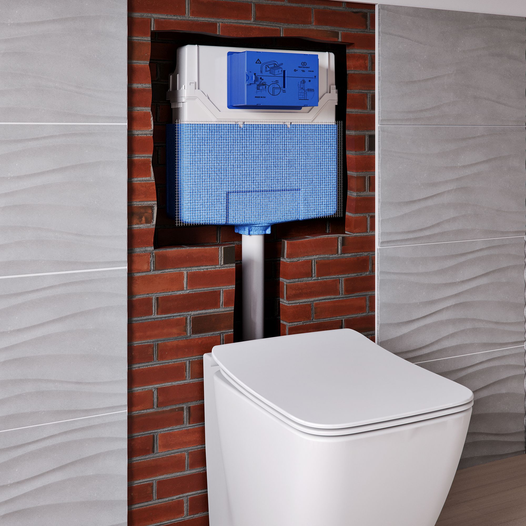 Ideal Standard ProSys pneumatic White Concealed Water-saving Cistern (H)425mm (W)49cm (D)12cm - 4