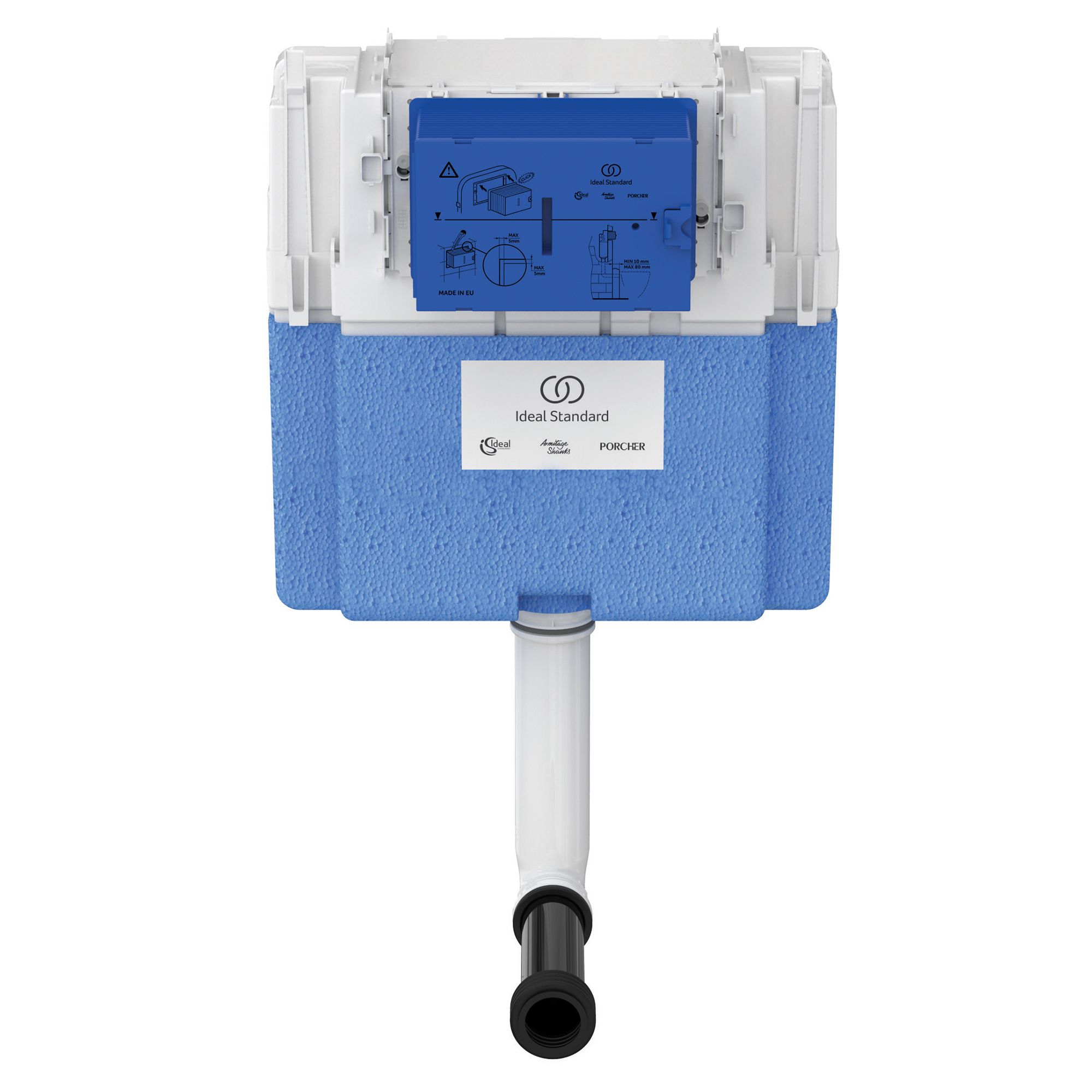 Ideal Standard ProSys pneumatic White Concealed Water-saving Cistern (H)425mm (W)49cm (D)15cm
