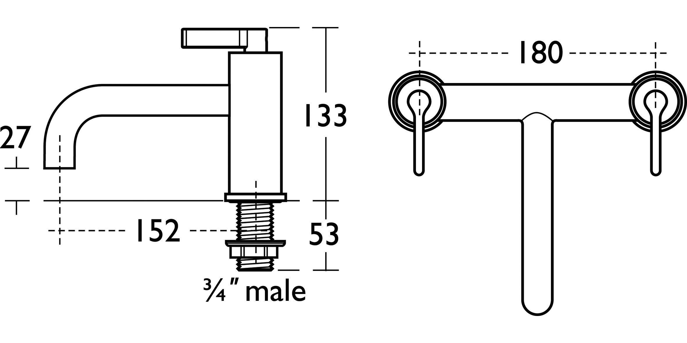 Ideal Standard Silver Chrome effect Bath Filler Tap