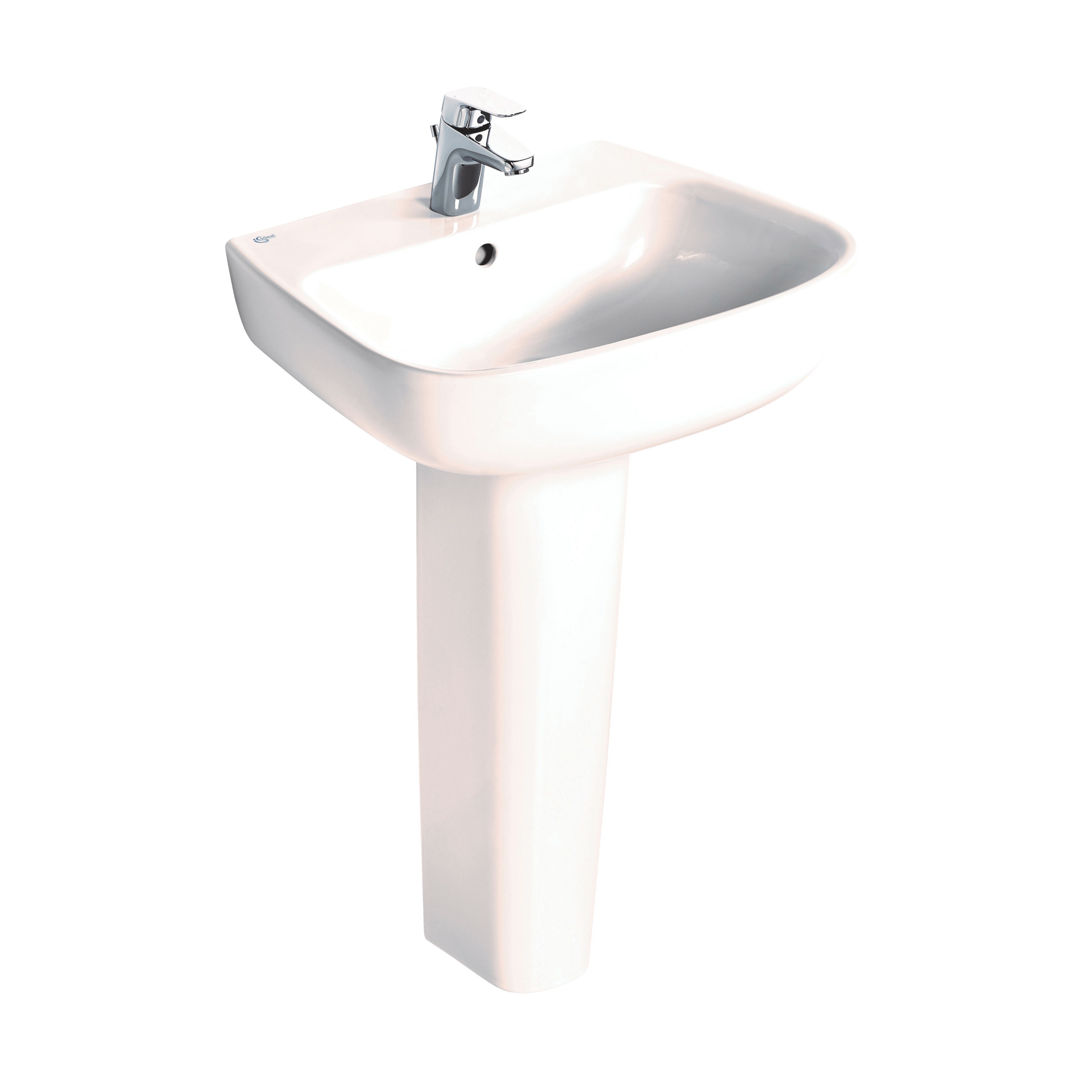 Ideal Standard Studio echo White Oval Floor-mounted Full pedestal Basin (H)84cm (W)55cm