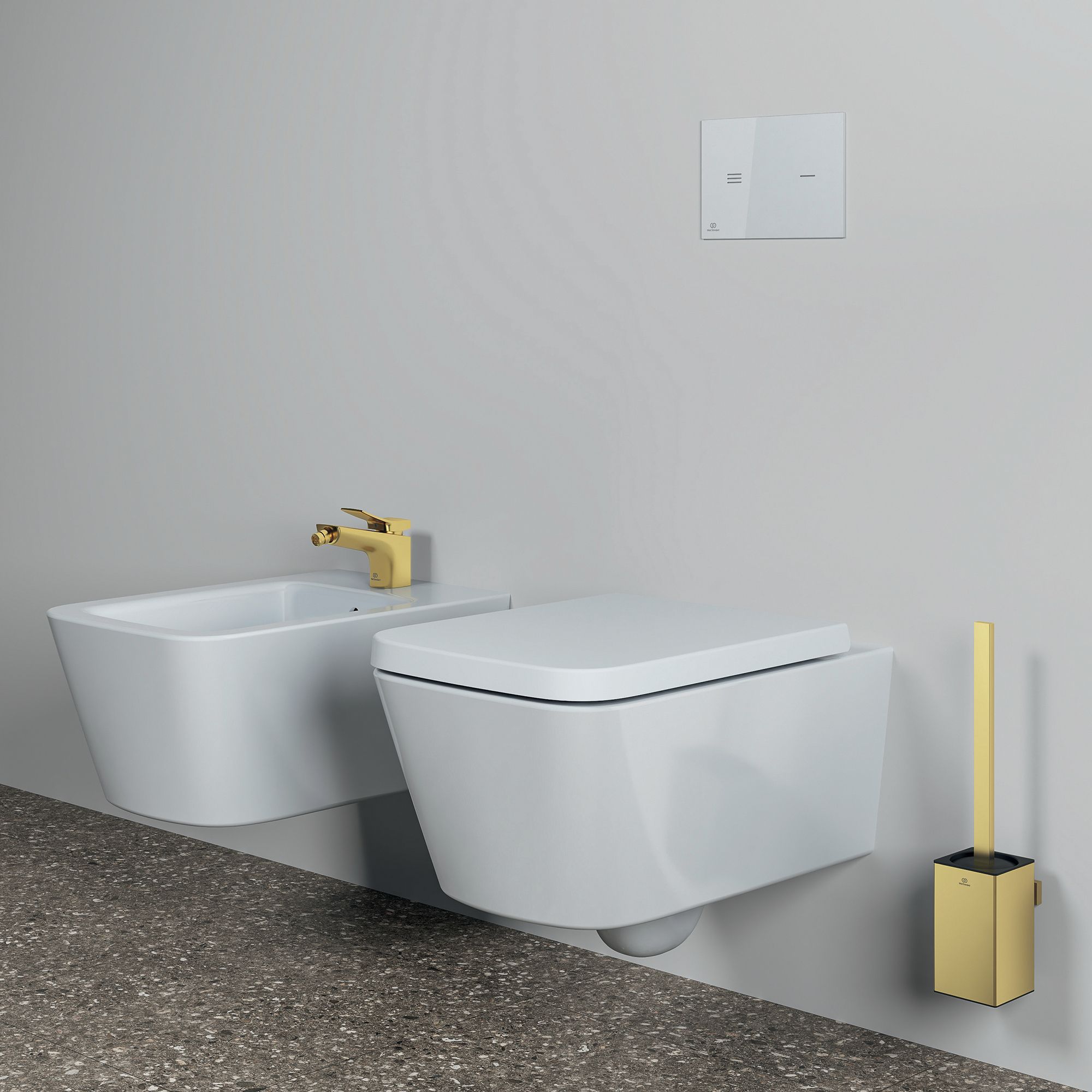 Ideal Standard Symfo NT1 electronic Wall-mounted White Dual Flushing plate with No-touch activation (H)220mm (W)150mm