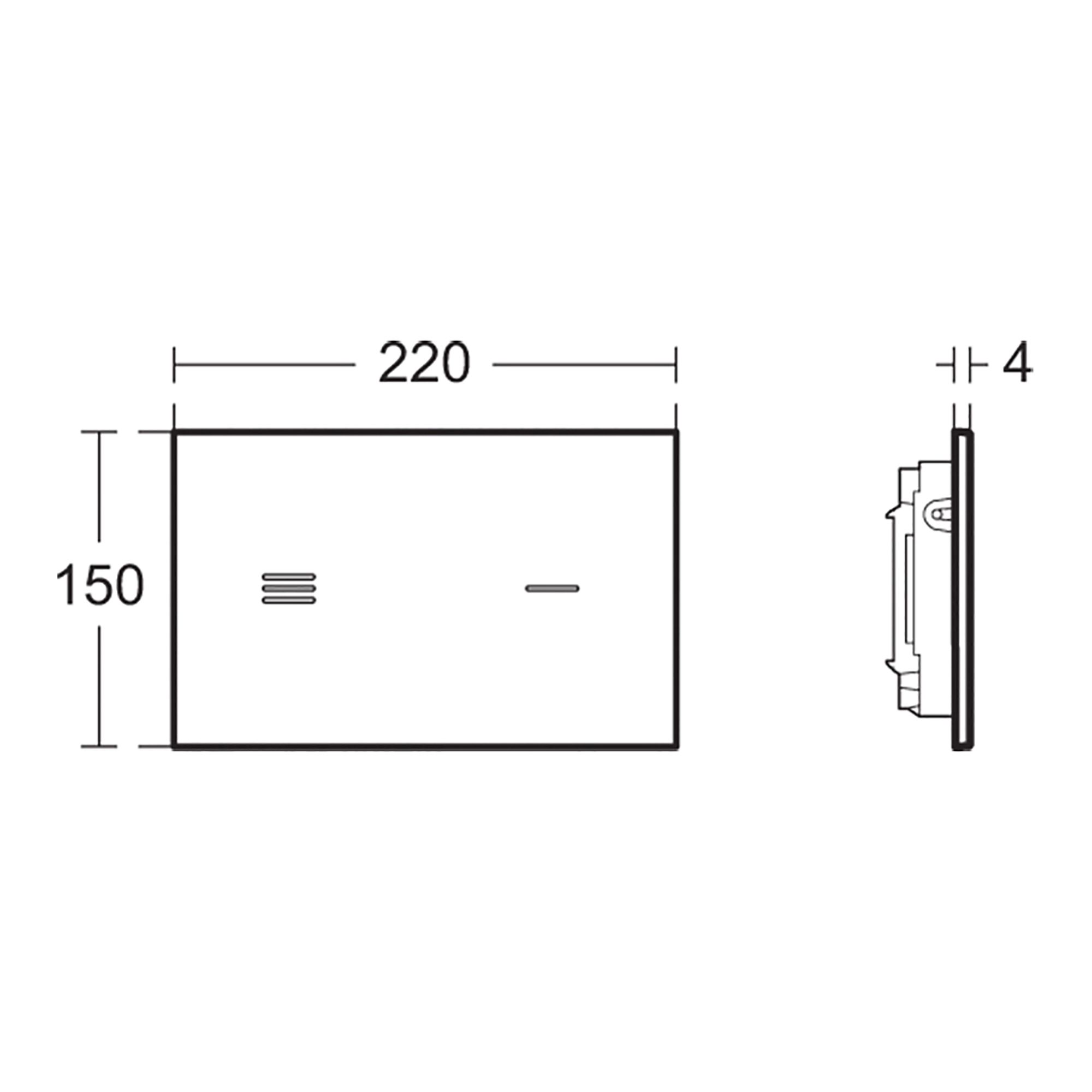 Ideal Standard Symfo NT1 electronic White Dual Flushing plate with No-touch activation (H)220mm (W)150mm