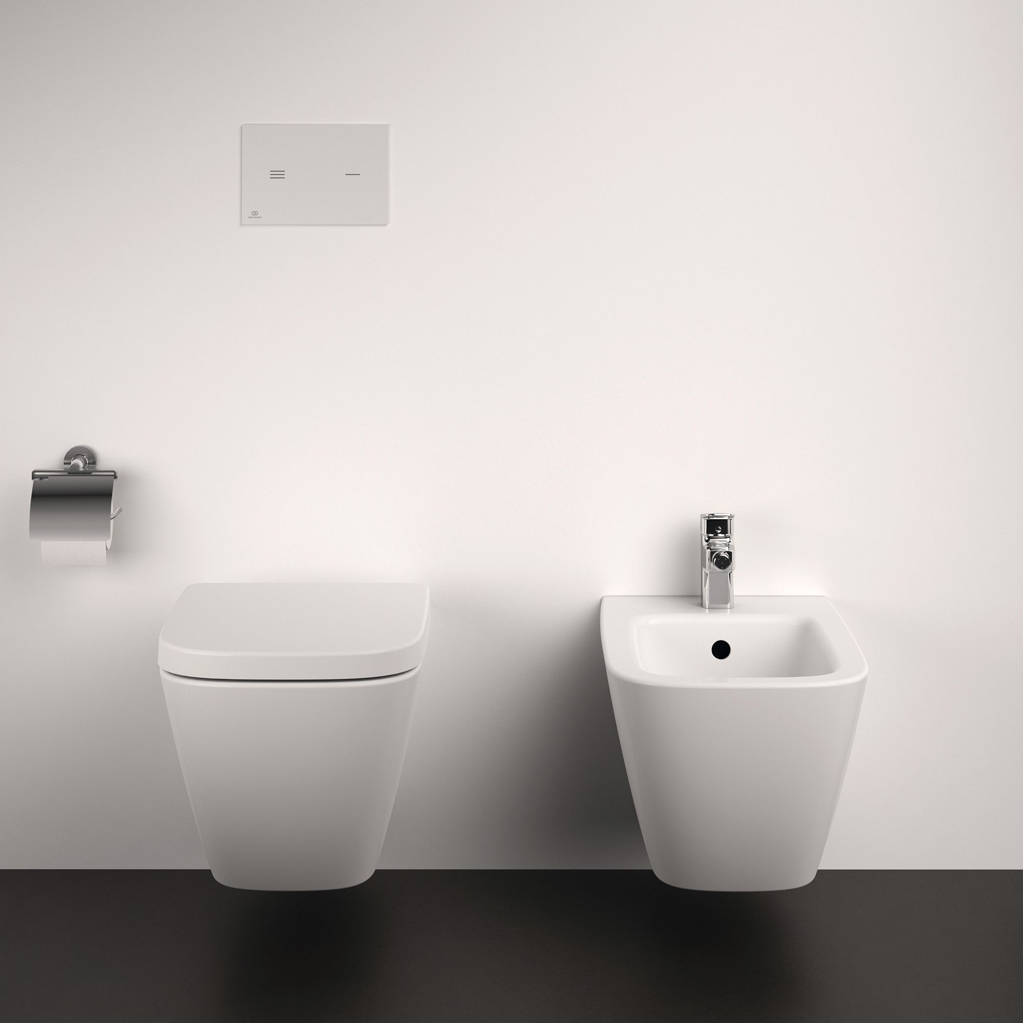 Ideal Standard Symfo NT1 electronic White Dual Flushing plate with No-touch activation (H)220mm (W)150mm