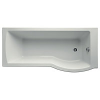 Ideal Standard Tempo Arc Acrylic Right-handed P-shaped White Shower 0 tap hole Bath (L)1695mm (W)795mm