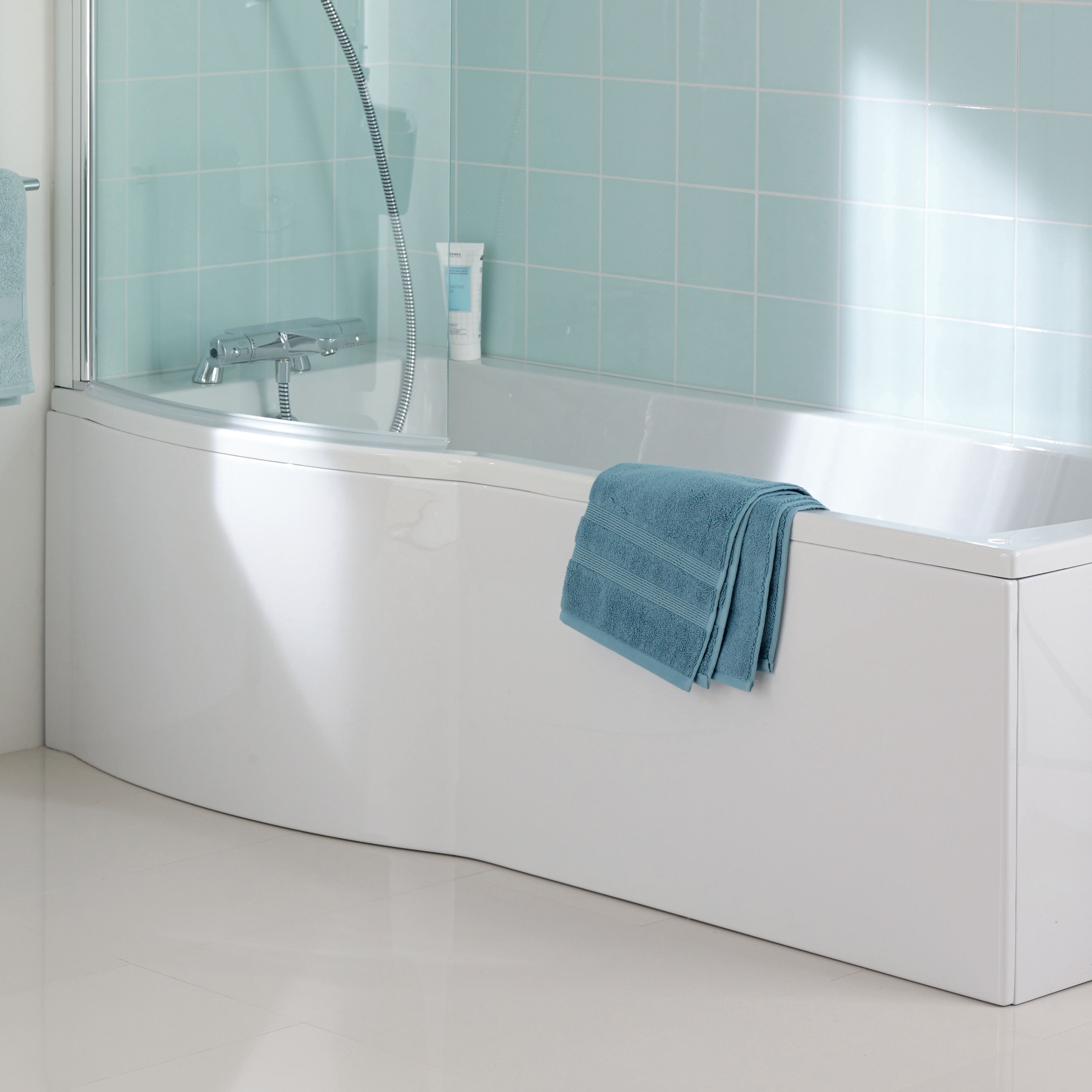 Ideal Standard Tempo Arc Matt White Left or right-handed Curved Front Bath panel (H)51cm (W)170cm