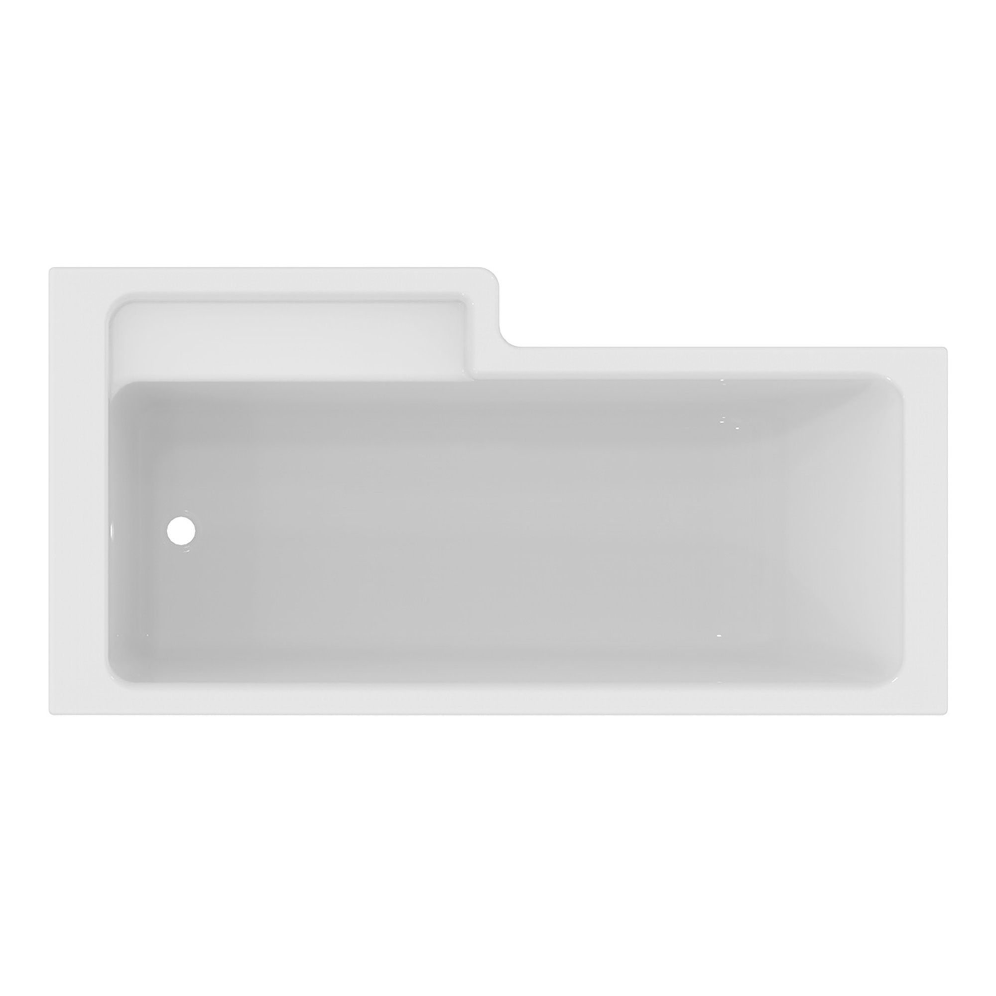 Ideal Standard Tempo Cube White L-shaped Right-handed Shower Bath, panel & screen set (L)1695mm