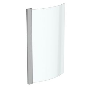 Ideal Standard Tempo Curved 1 panel Clear glass Bright Silver effect frame Bath screen, (W) 820mm (H) 1400mm