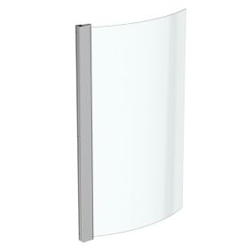 Ideal Standard Tempo Curved 1 panel Clear Silver effect frame Bath screen, (H)140cm (W)820mm