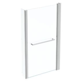 Ideal Standard Tempo Straight 1 panel Clear glass Bright Silver effect frame Bath screen, (W) 830mm (H) 1405mm