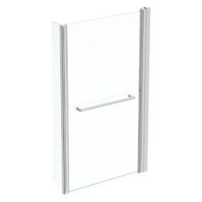Ideal Standard Tempo Straight 1 panel Clear Silver effect frame Bath screen, (H)140.5cm (W)830mm