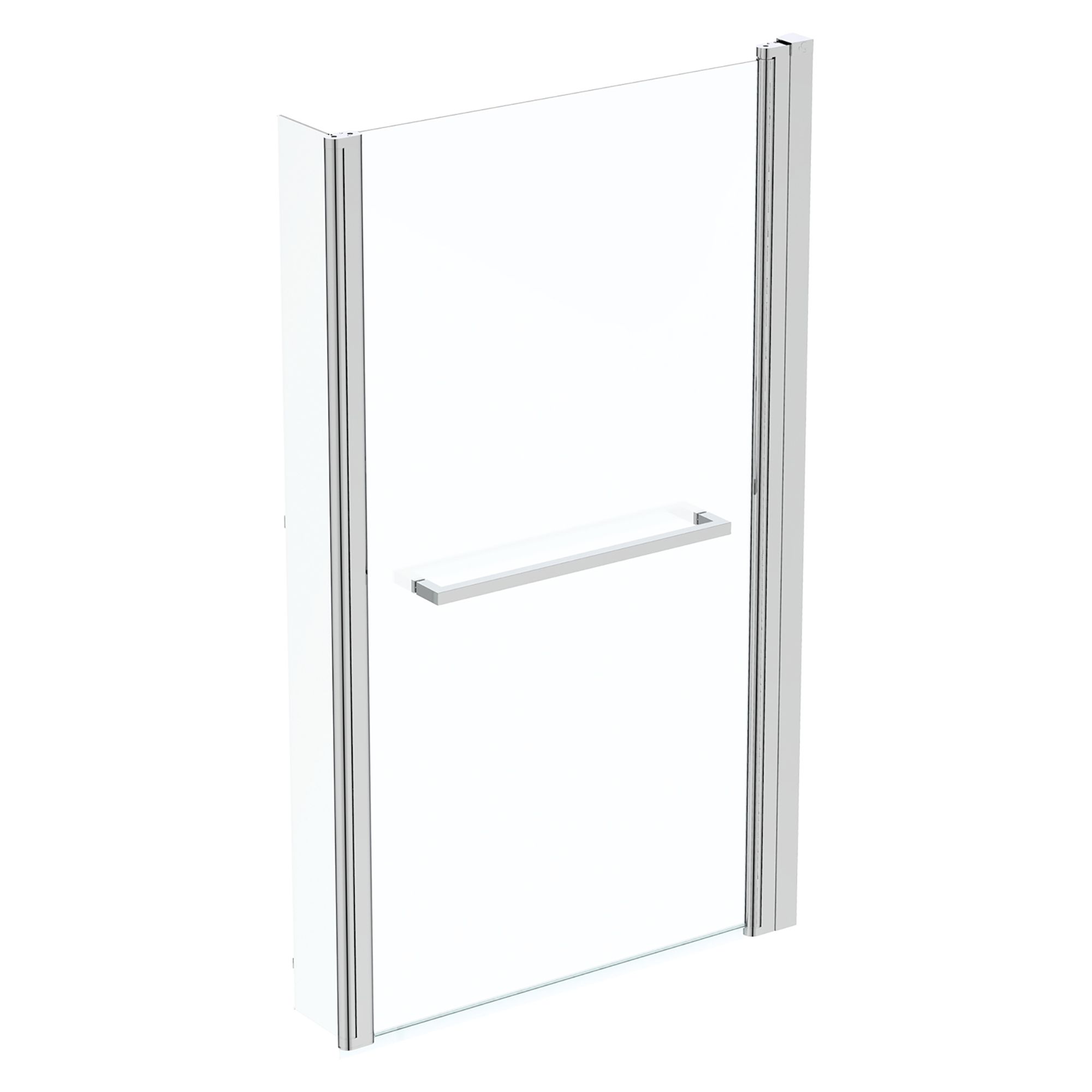 Ideal Standard Tempo Straight 1 panel Clear Silver effect frame Bath screen, (W) 830mm (H) 1405mm