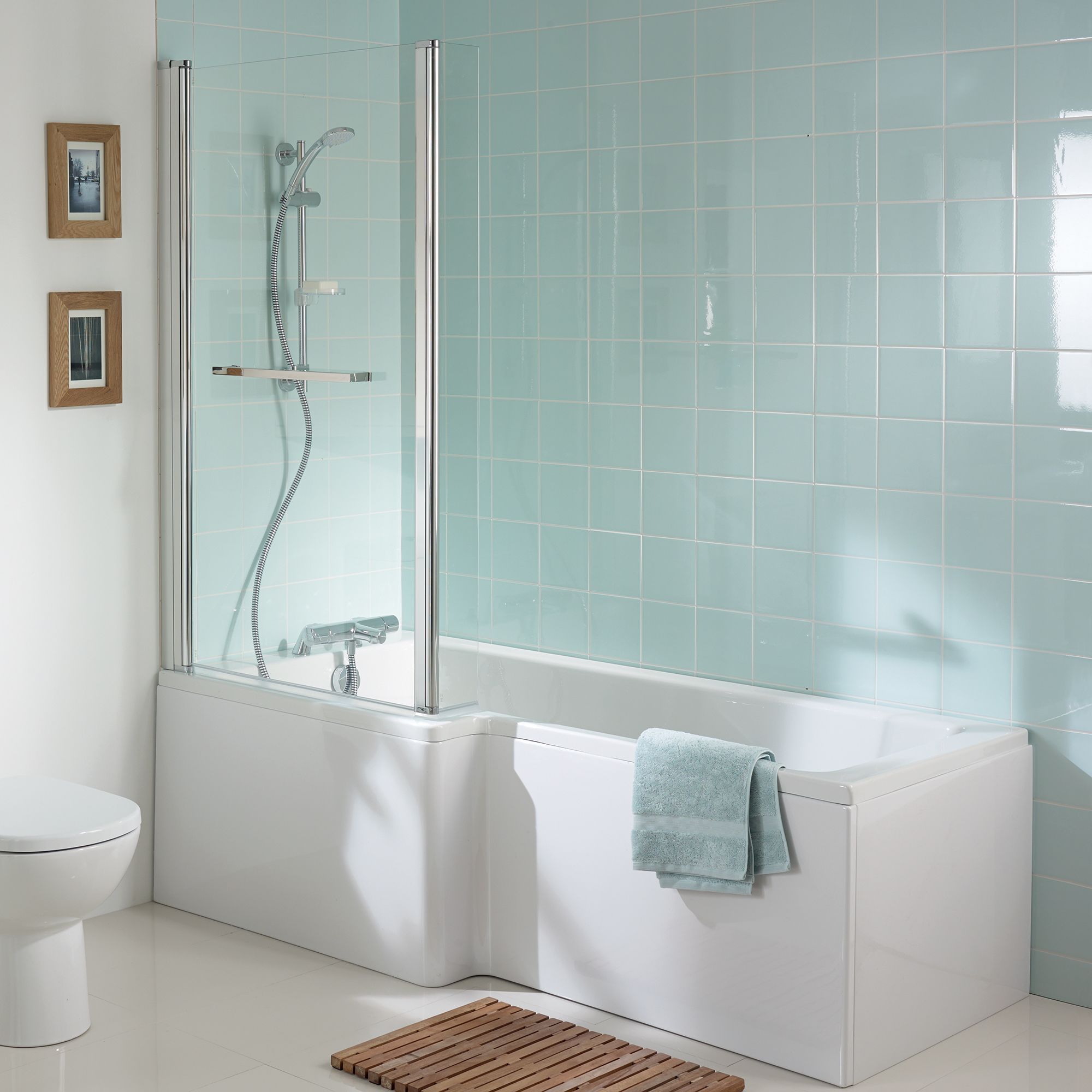 Ideal Standard Tempo Straight Bright Silver effect frame Bath screen (W) 830mm (H) 1405mm