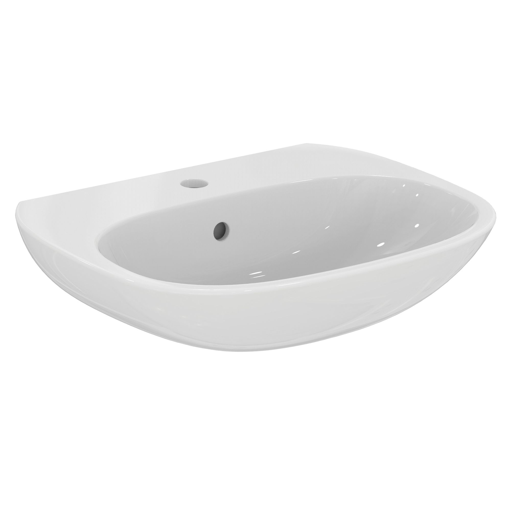 Ideal Standard Tesi Gloss White Oval Floor-mounted Full pedestal Basin (H)83cm (W)55cm