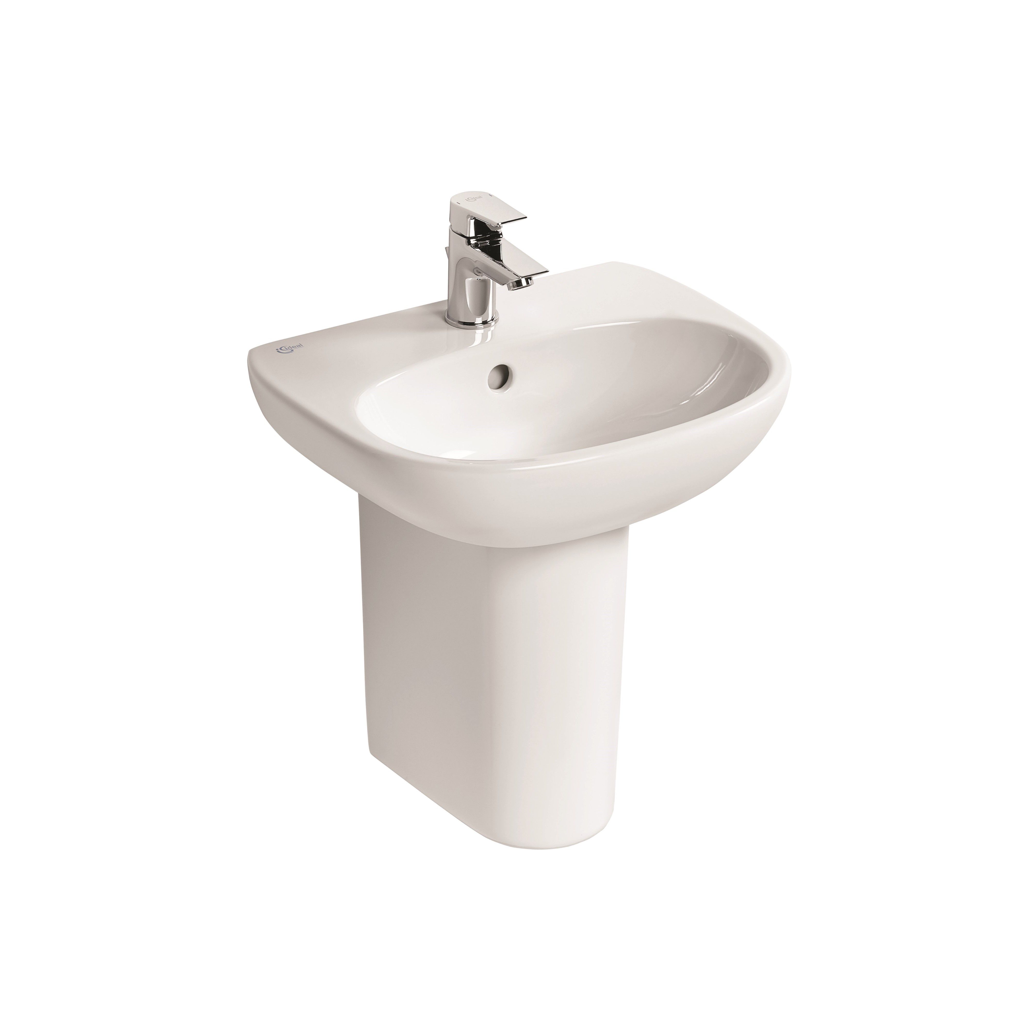 Ideal Standard Tesi White Dshaped Freestanding Cloakroom Basin (W)45cm