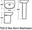 Ideal Standard Tesi White D-shaped Freestanding Cloakroom Basin (W)45cm