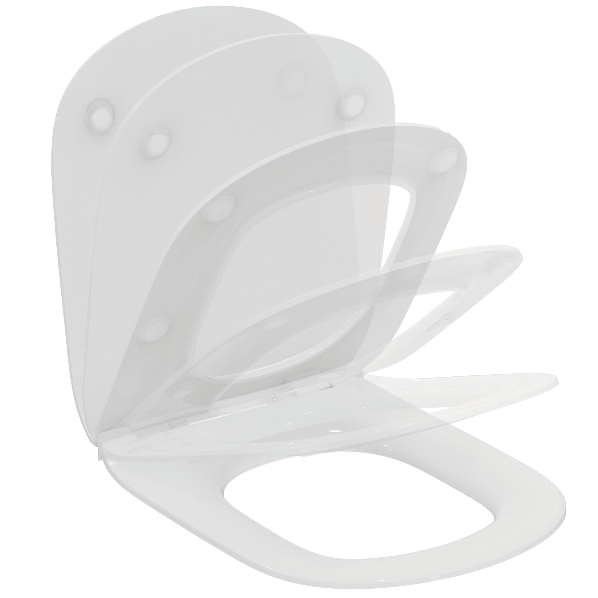 Ideal Standard Tesi White Dshaped Slim Soft close Toilet seat DIY at B&Q