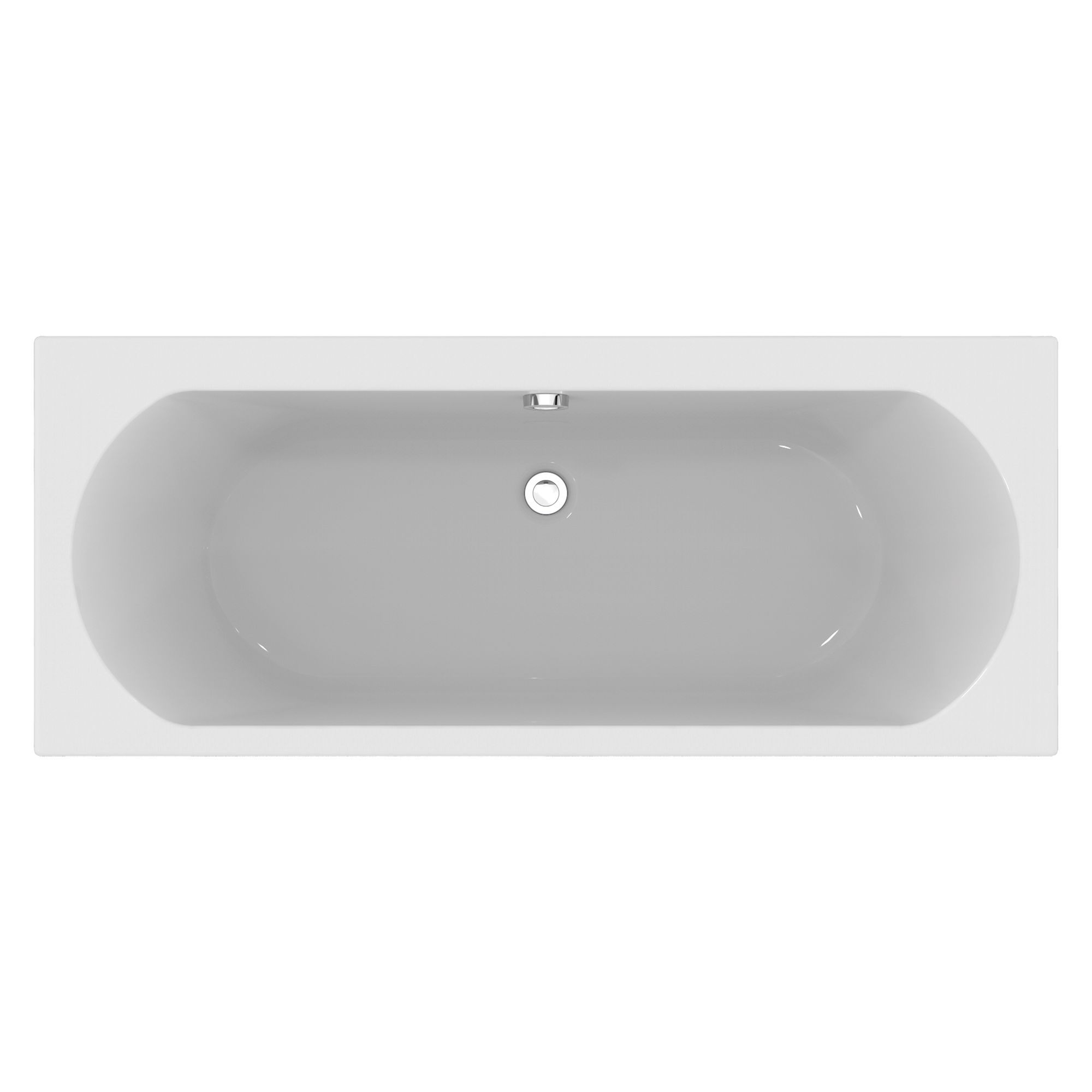 Ideal Standard Tesi White Rectangular Square Bath Double ended Bath with 0 Tap holes (L)169.5cm (W)69.5cm