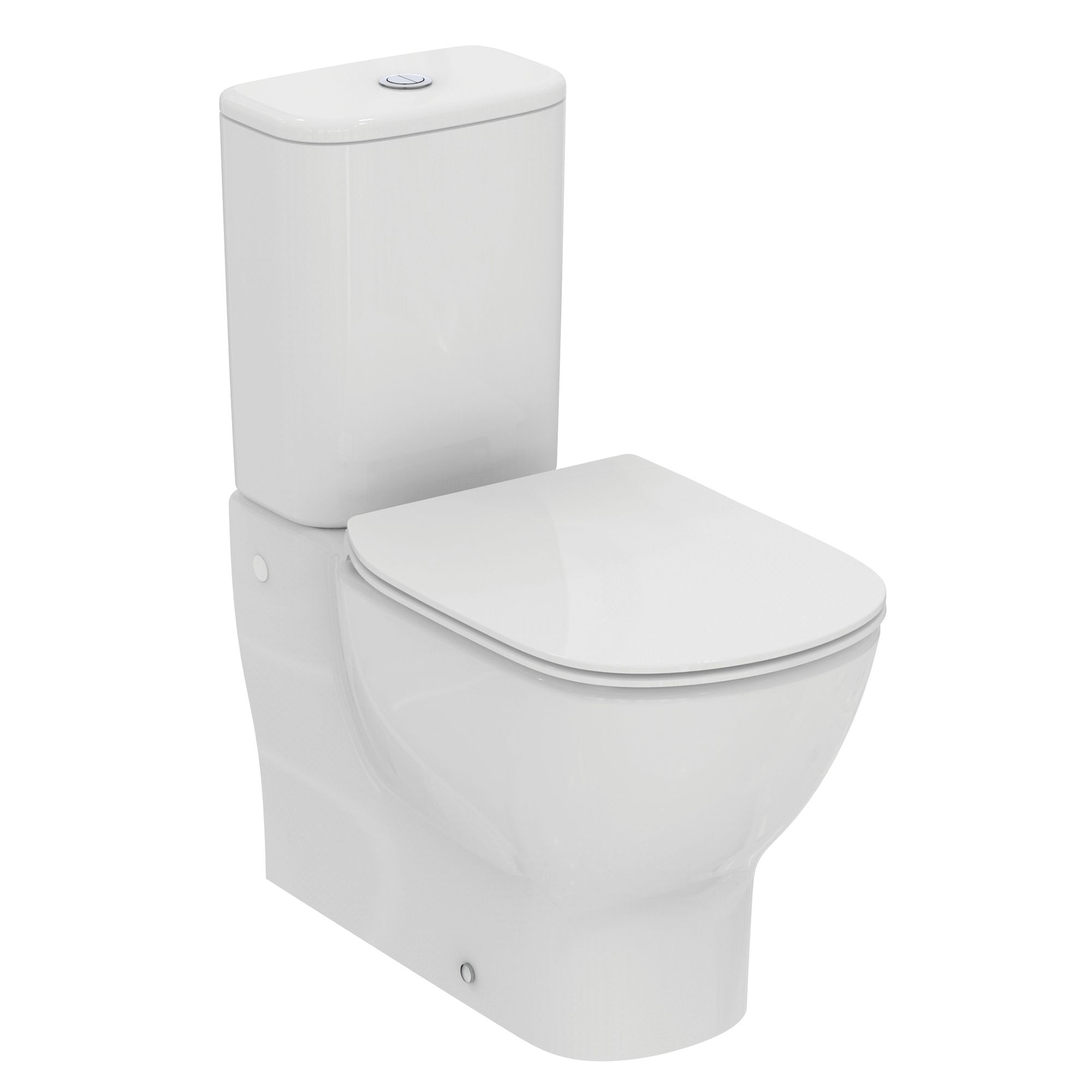 Ideal Standard Tesi White Rimless Slim Oval Back to wall Toilet set with Soft close seat & Close coupled cistern