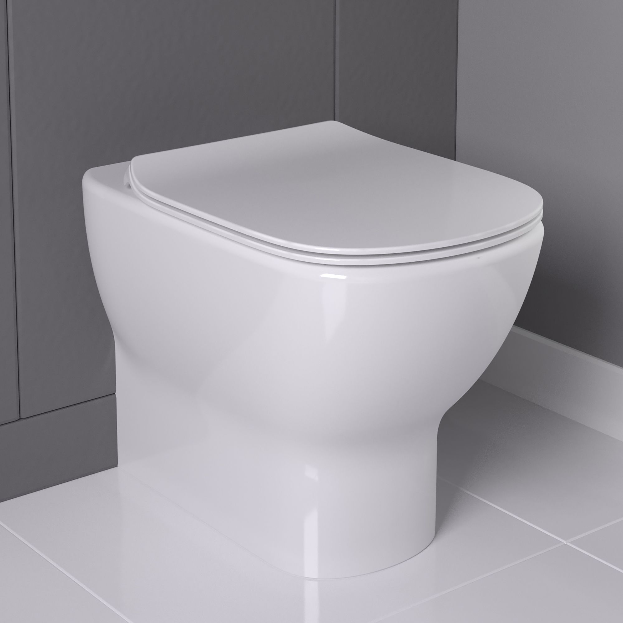 Ideal Standard Tesi White Slim Back to wall Toilet & cistern with Soft close seat