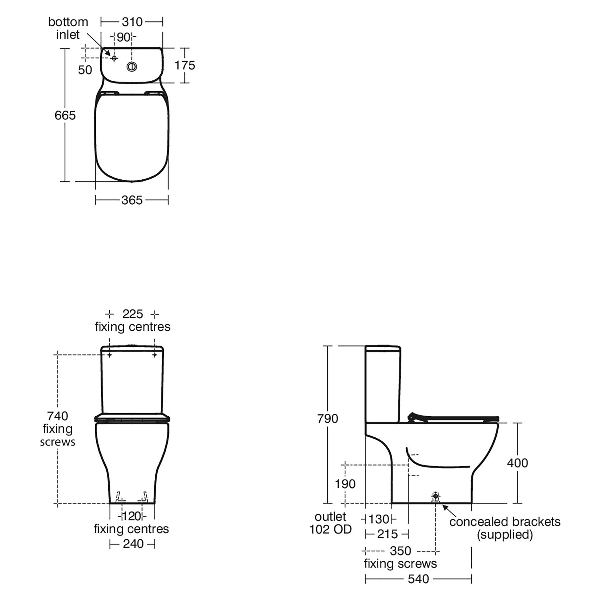 Ideal Standard Tesi White Slim Close-coupled Toilet set with Soft close seat - 8