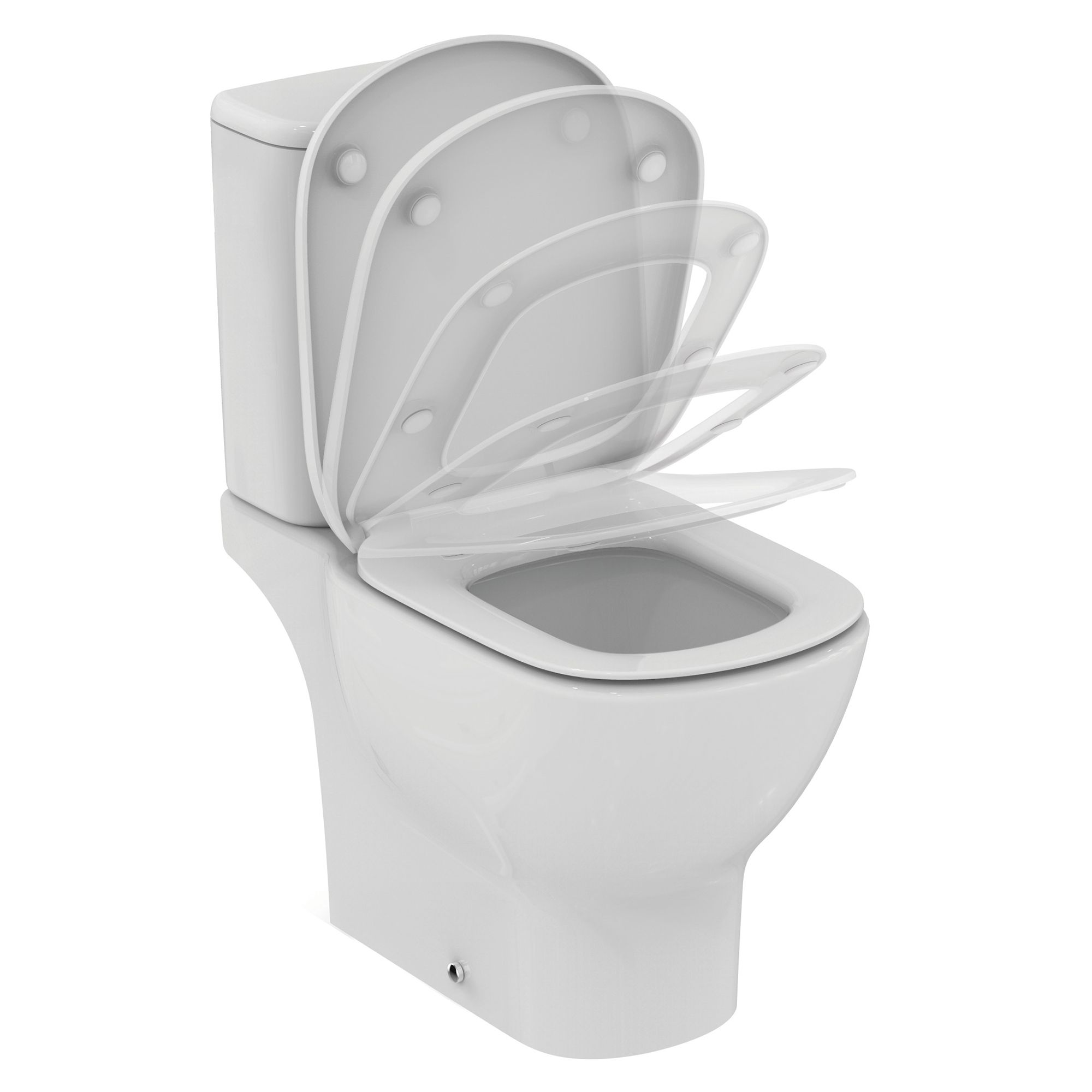 Ideal Standard Tesi White Slim Close-coupled Toilet set with Soft close seat - 3