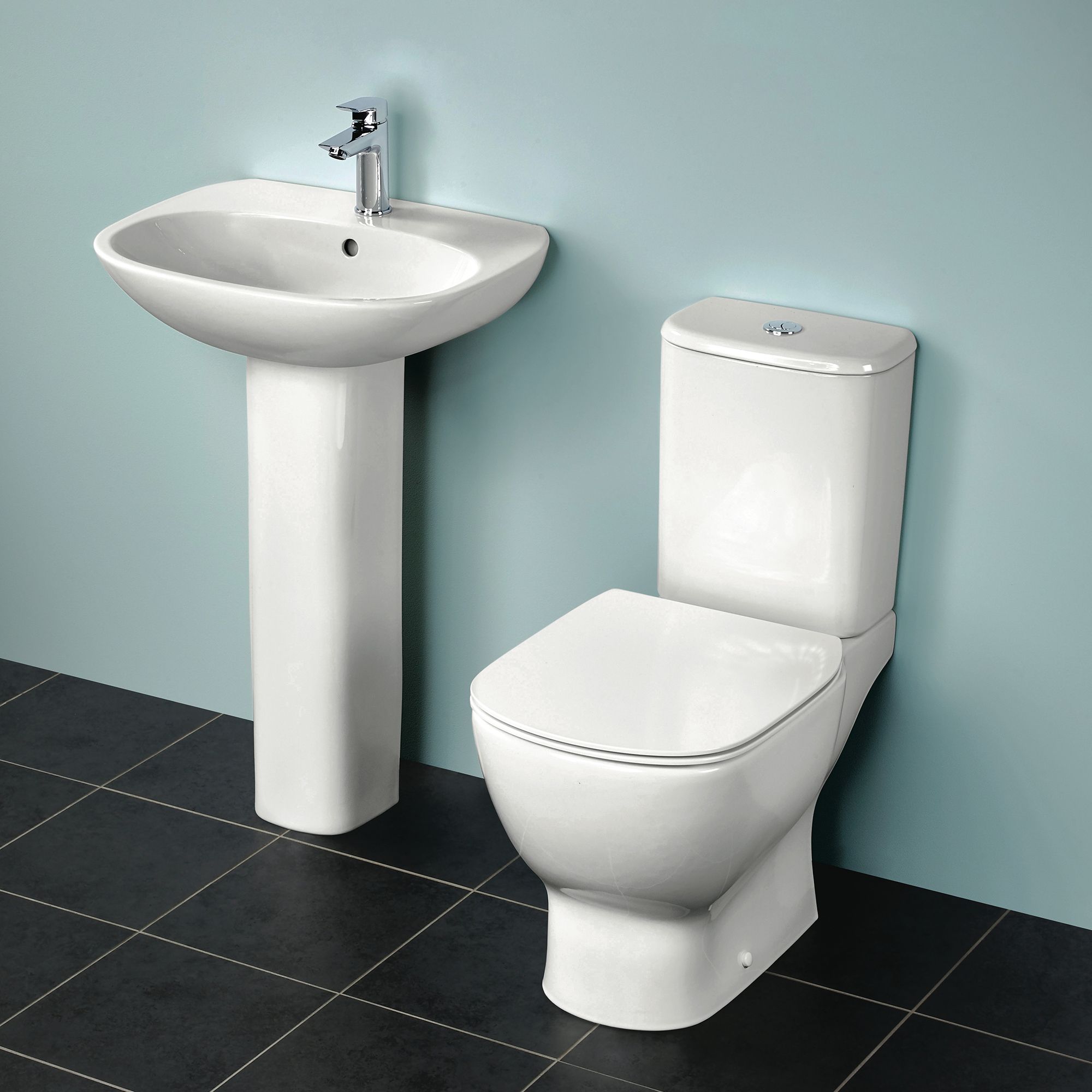 Ideal Standard Tesi White Slim Close-coupled Toilet set with Soft close seat - 5