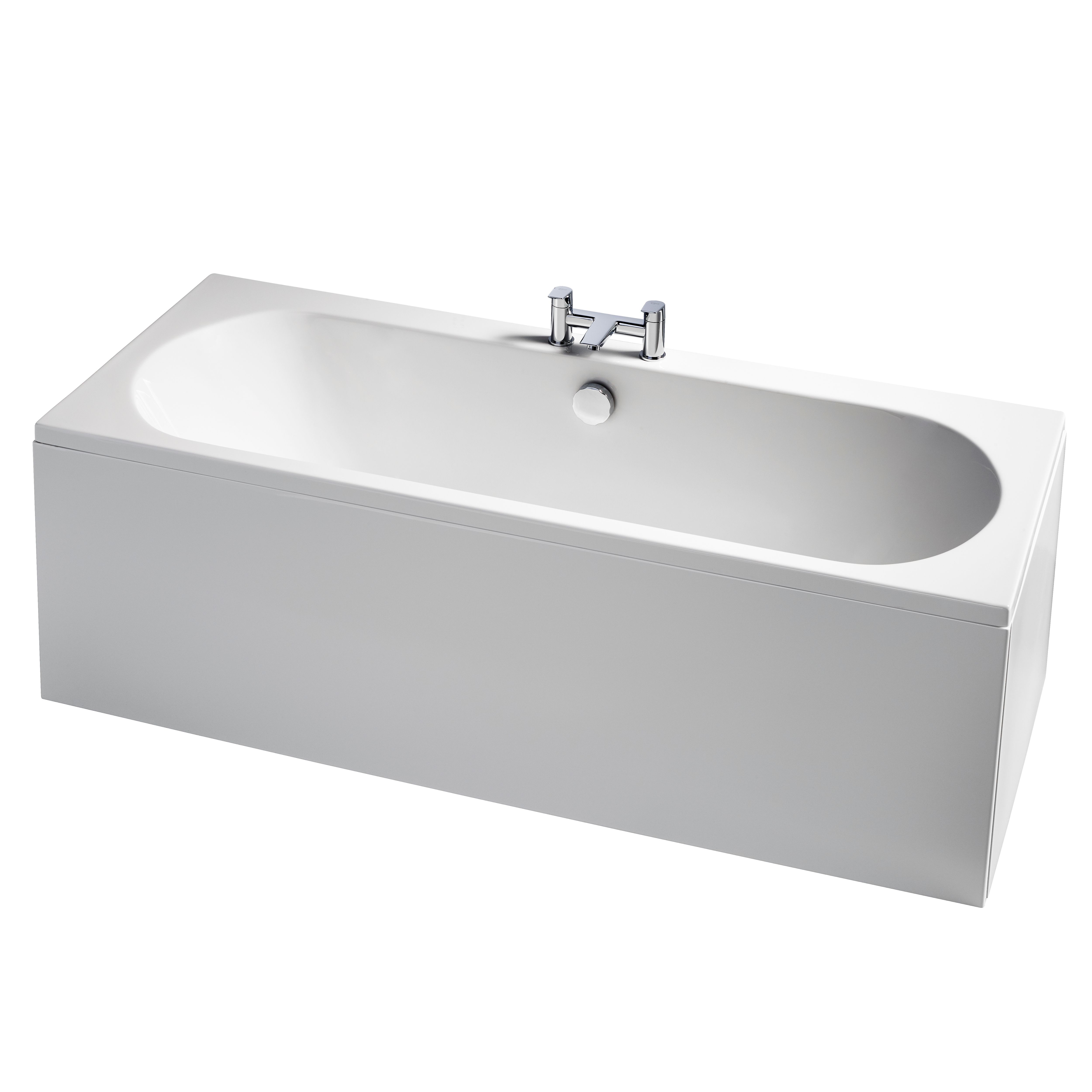 Ideal Standard Tesi White Square Bath Acrylic Rectangular Double ended Bath (L)1695mm (W)695mm - 3