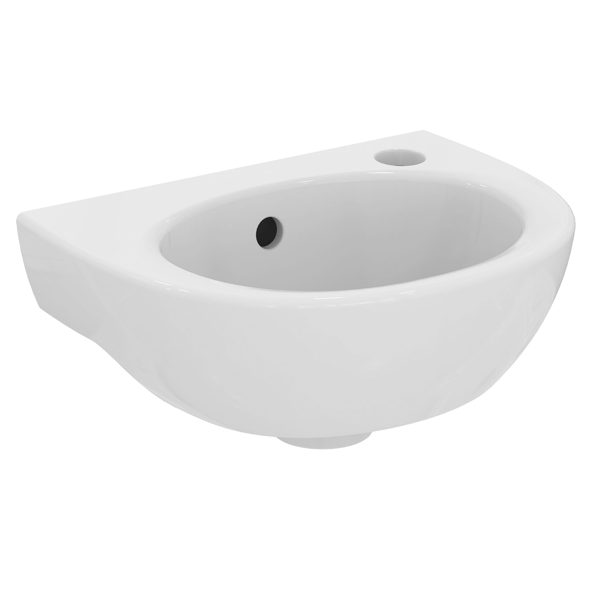 Ideal Standard Tirso Gloss White Round Wall-mounted Cloakroom Basin (W)35cm