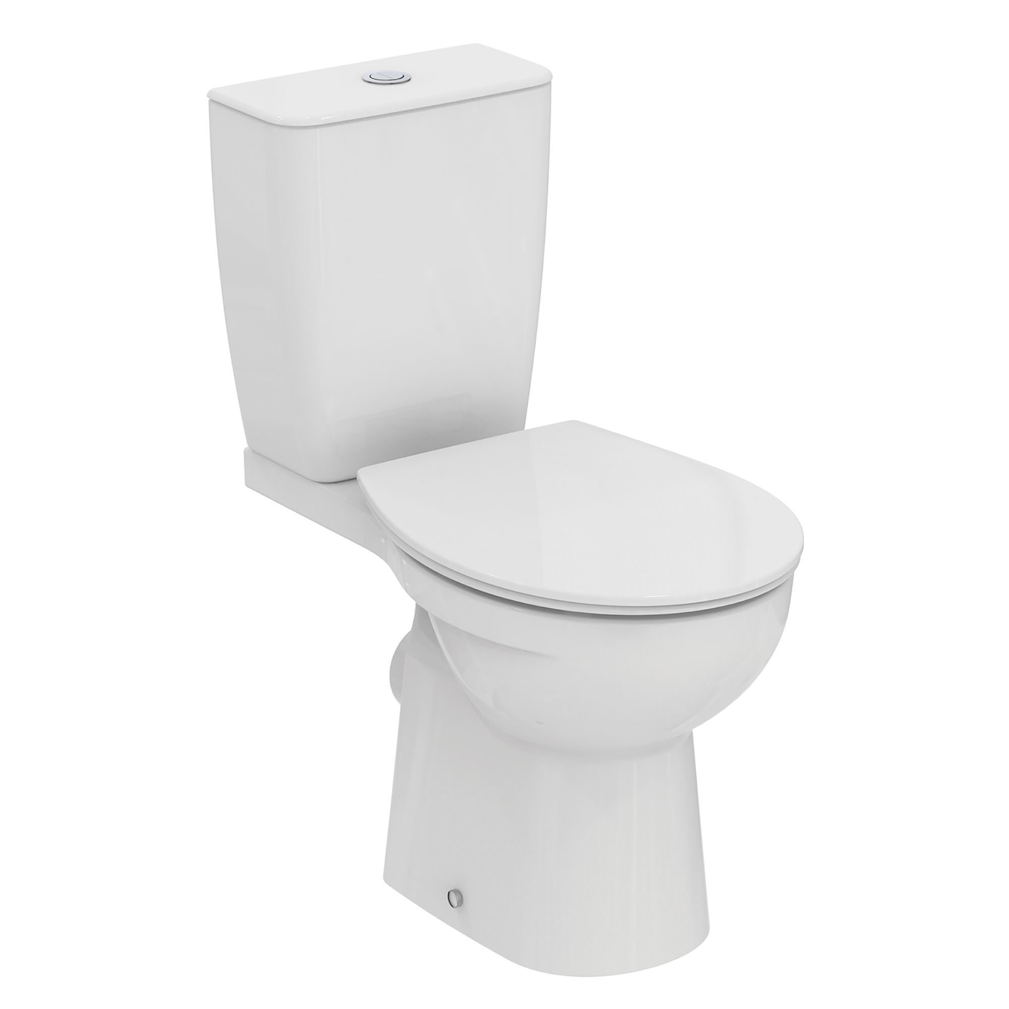 Ideal Standard Tirso White Standard Close-coupled Round Toilet set with Soft close seat & Close coupled cistern